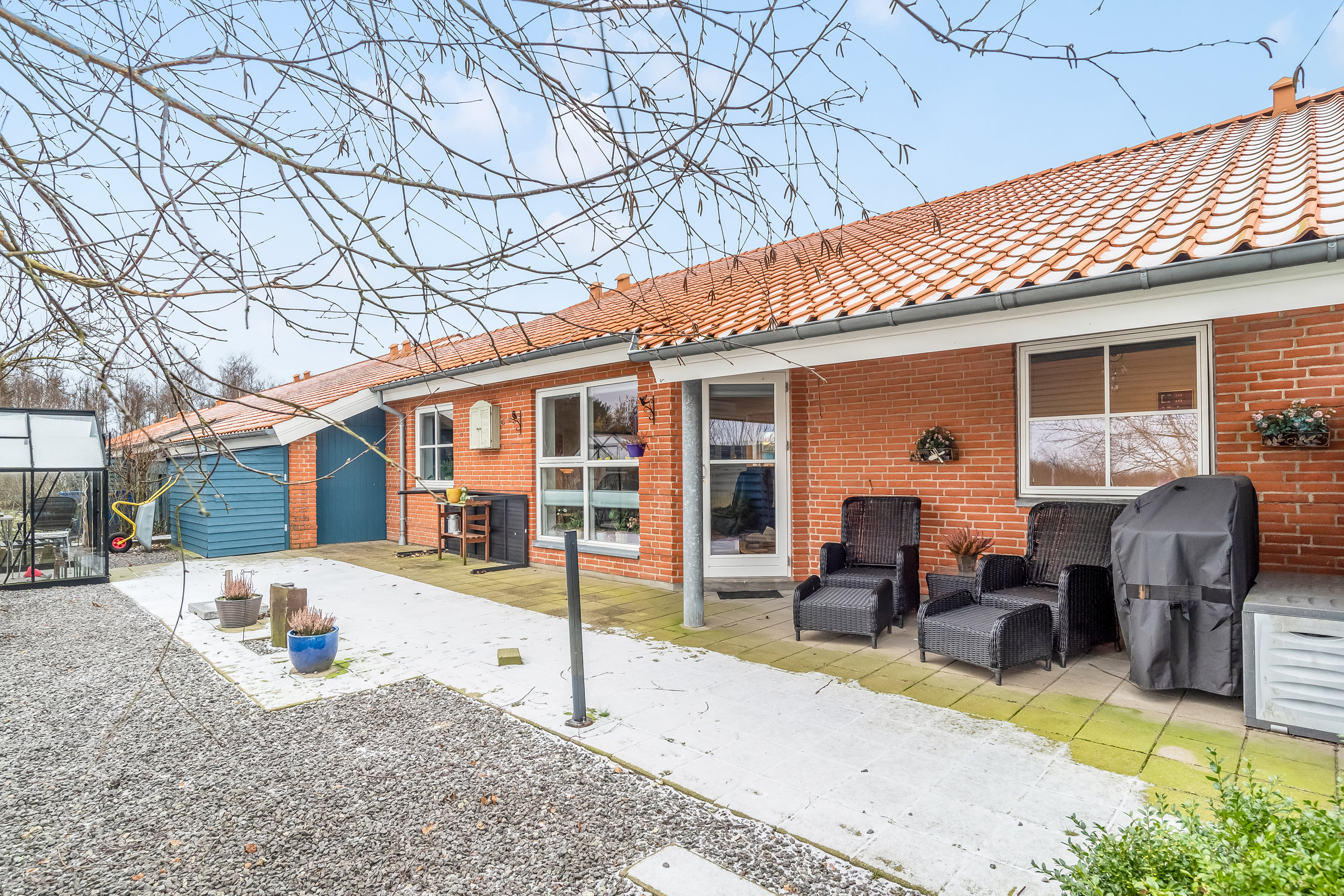 Fremhævet terrasse billede i fuldskærmstilstand. Billede af Kongelyset 16, Mejrup, 7500 Holstebro