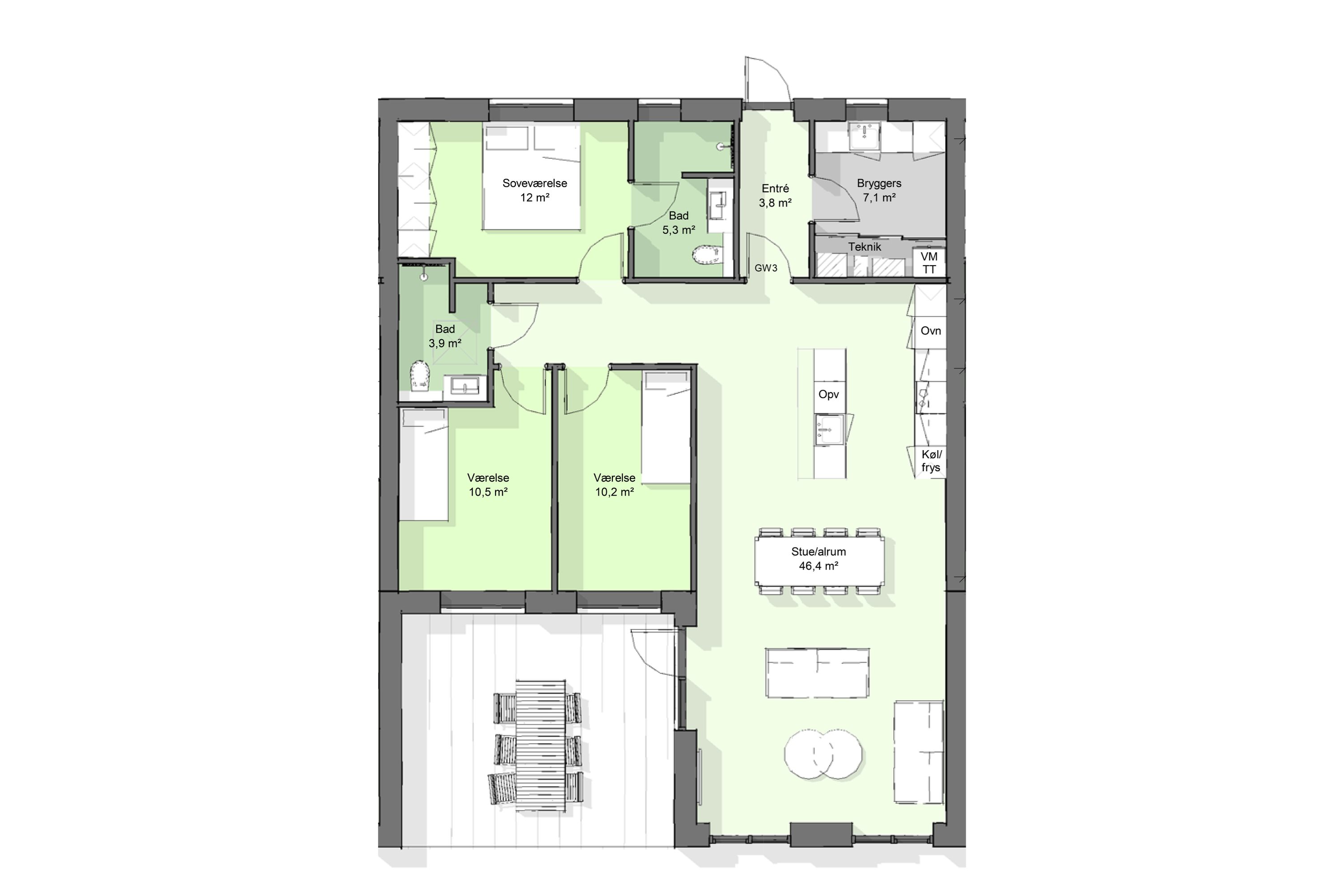 Plantegninger billede af Hovensvej 49, 9440 Aabybro