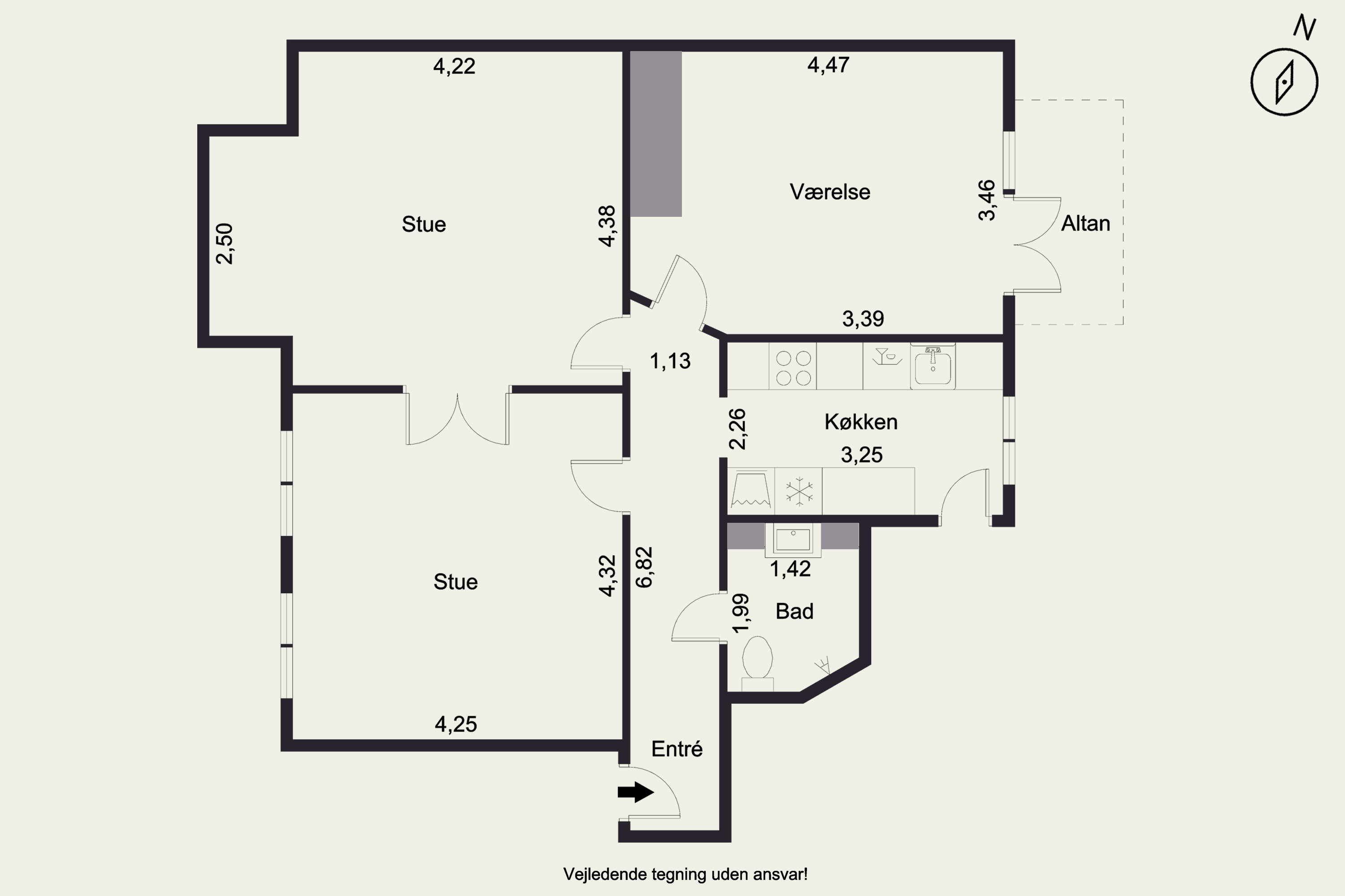 Plantegninger billede af Stadion Allé 33, 1. tv., 8000 Aarhus C