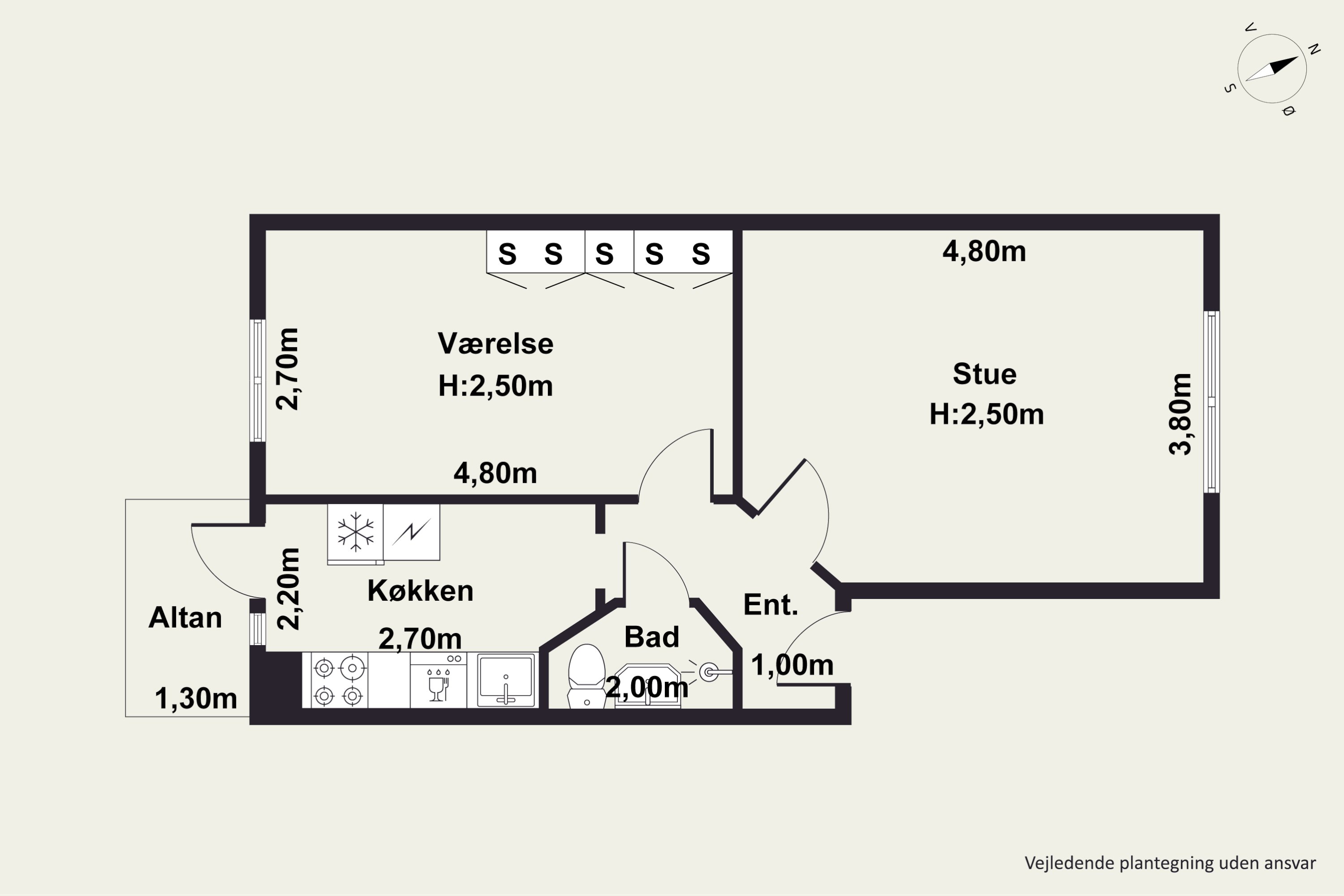 Plantegninger billede af Byhøjen 7, st.. th., 2720 Vanløse