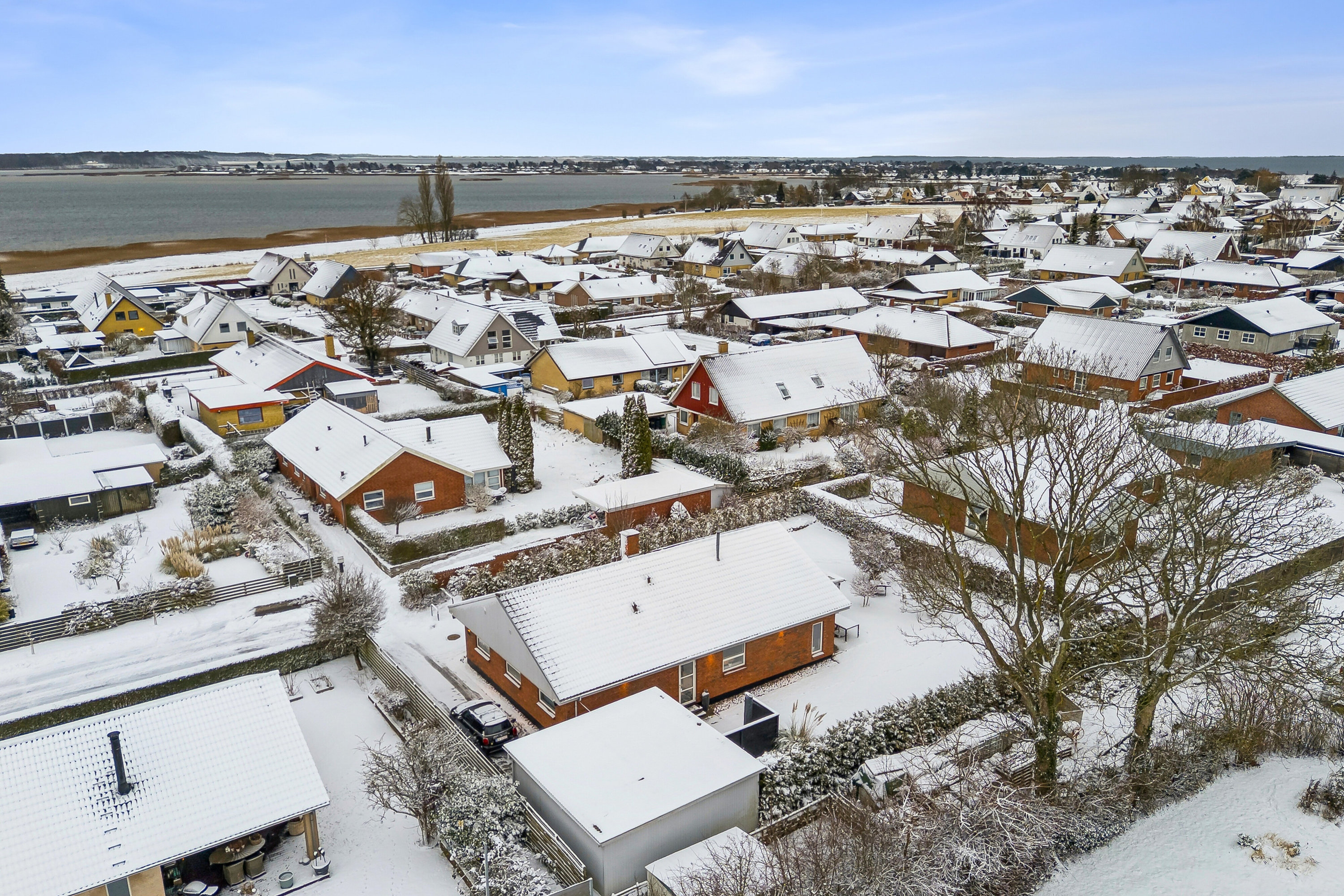 Fremhævet luftfoto billede i fuldskærmstilstand. Billede af Mikkelhøj 91, Karrebæk, 4736 Karrebæksminde