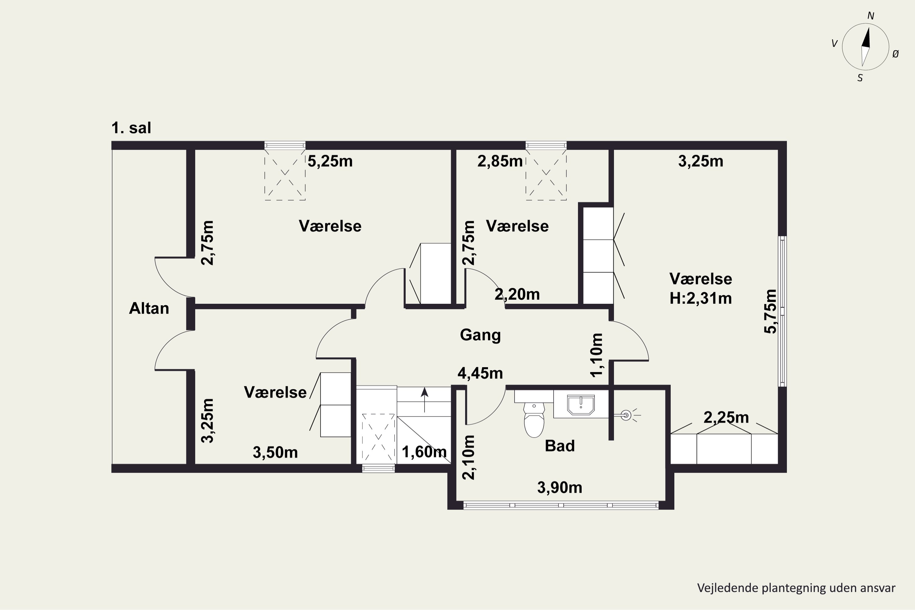 Plantegninger billede af Solhøjen 2C, Øster Bjerregrav, 8920 Randers NV