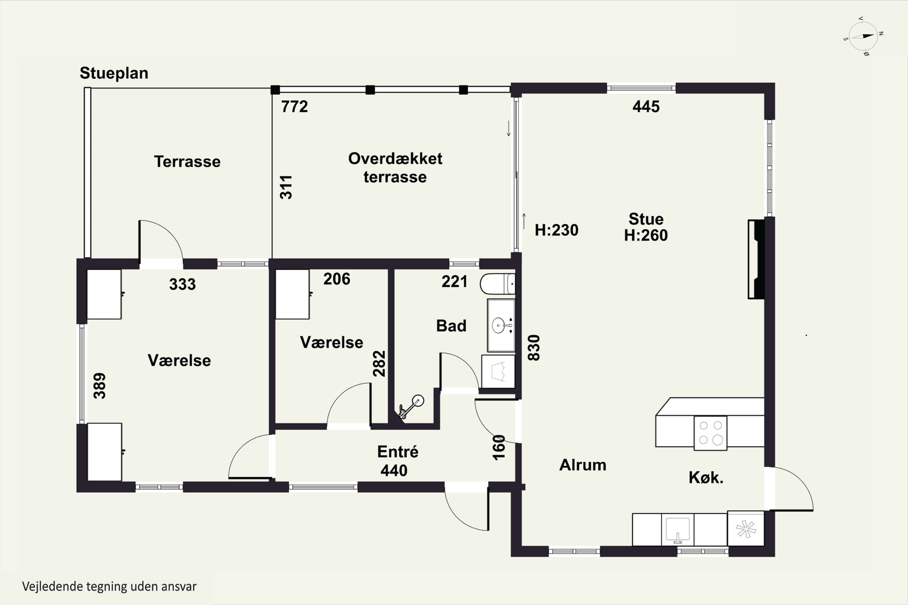 Plantegninger billede af Hybenvej 24, 3100 Hornbæk