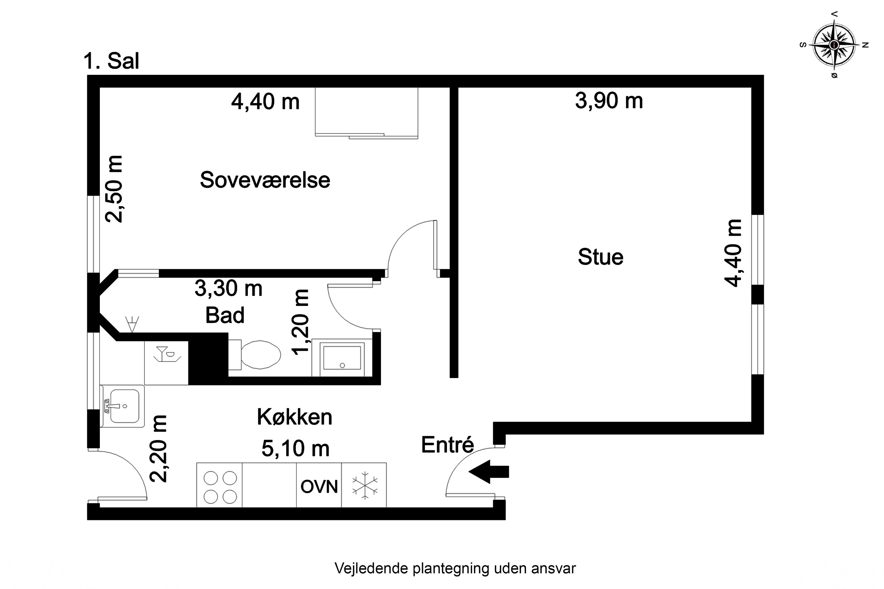 Plantegninger billede af Finlandsgade 38, 1. th., 6700 Esbjerg