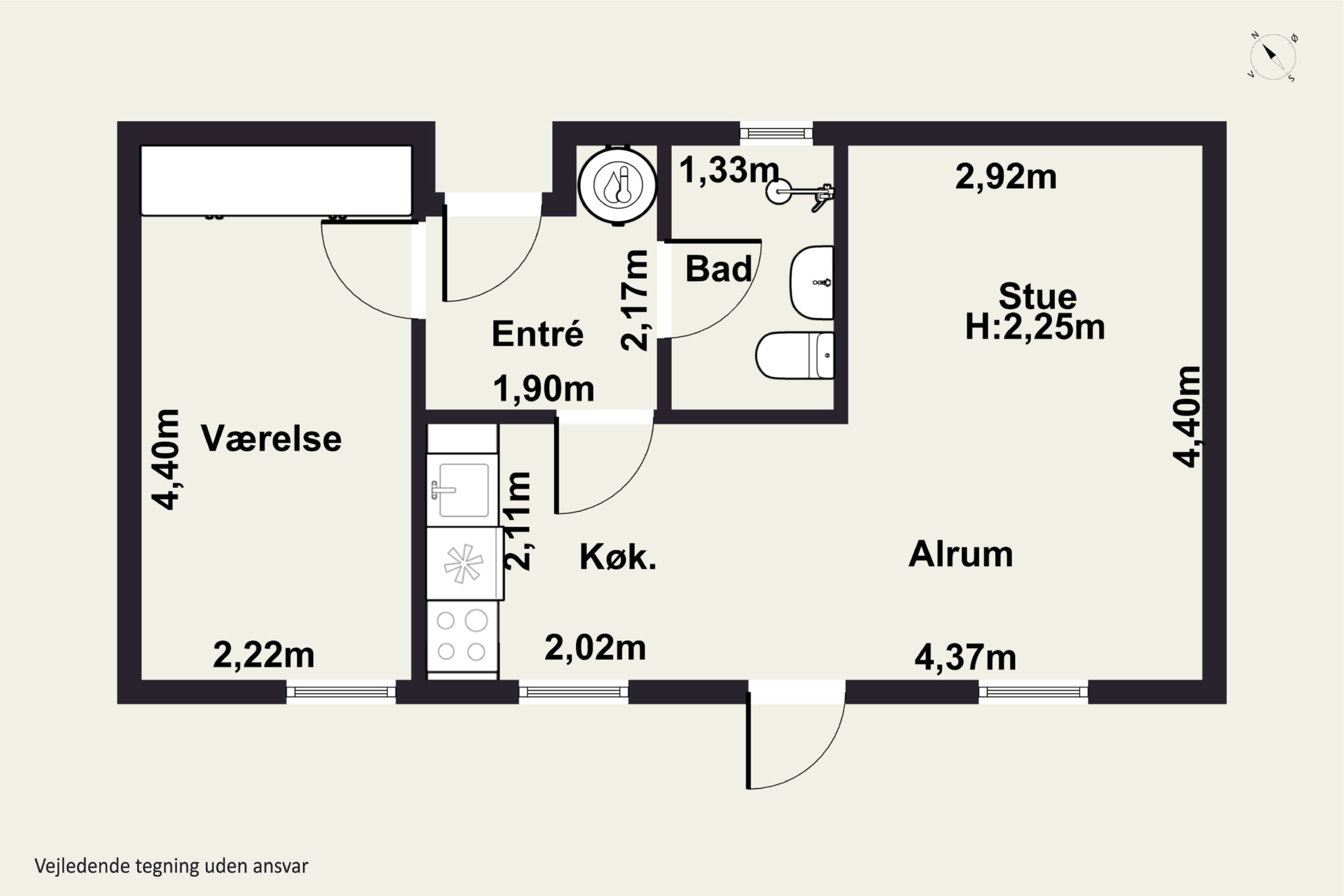 Plantegninger billede af Genvej 4, 80., Allinge, 3770 Allinge