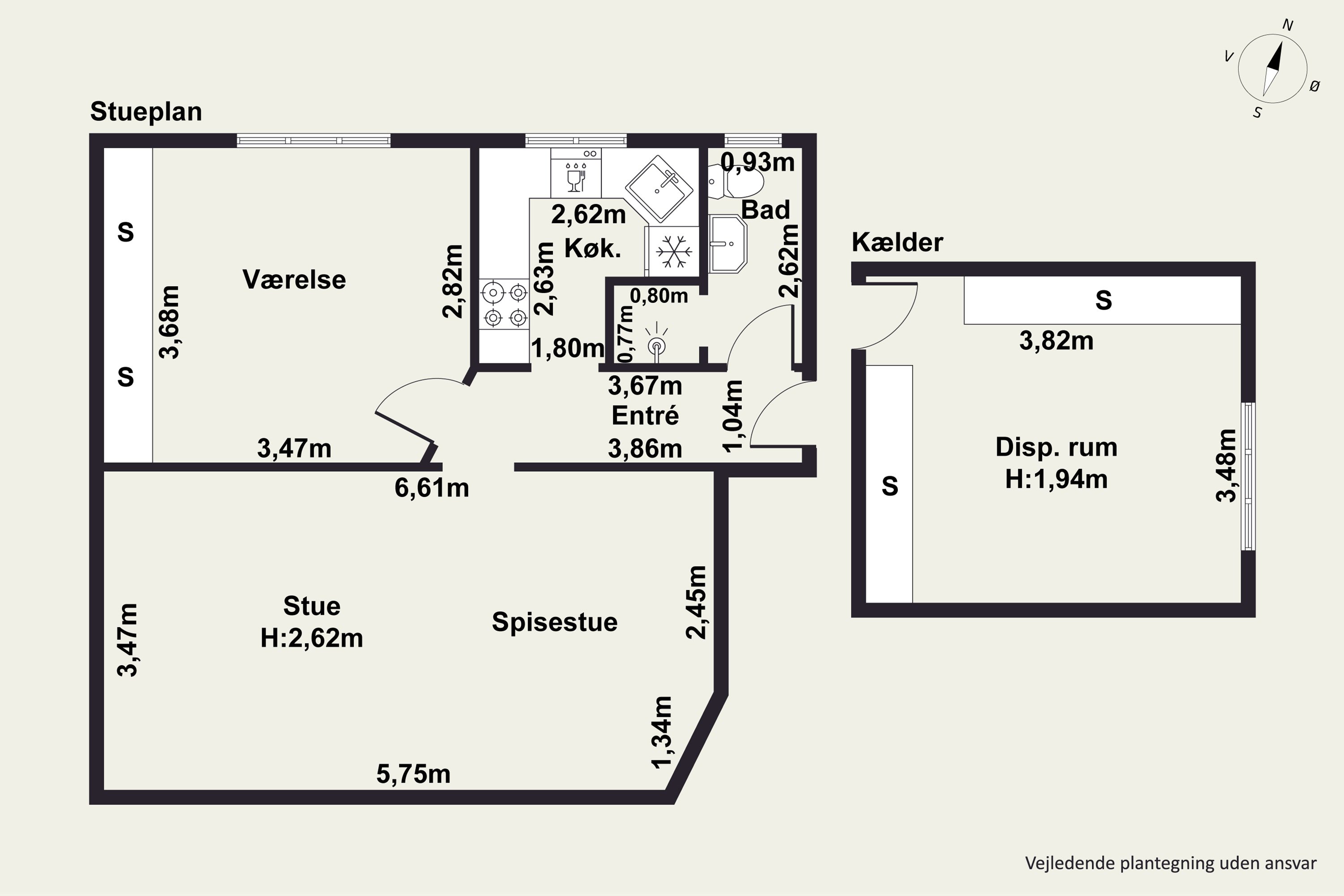 Plantegninger billede af Vigerslev Allé 5A, st.. th., 2500 Valby