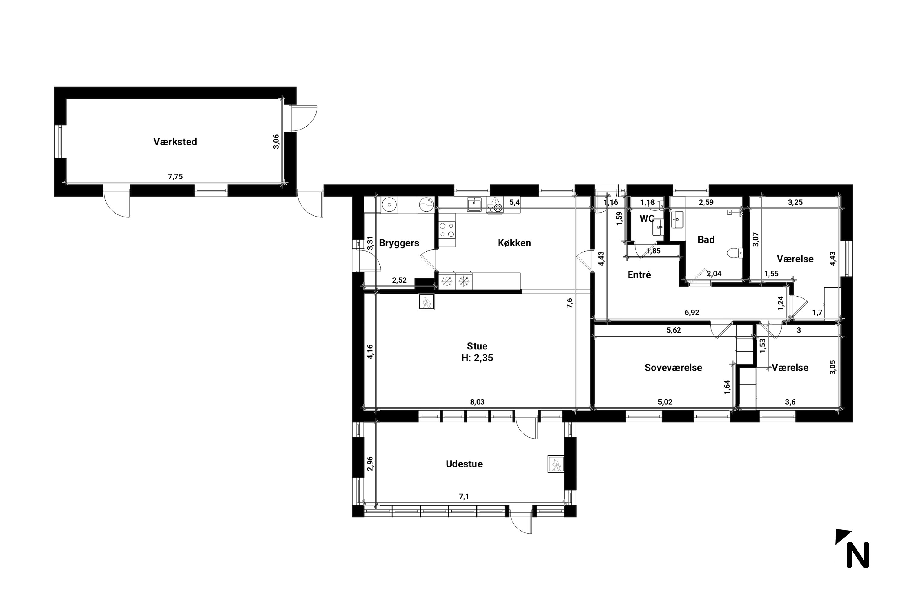 Plantegninger billede af Åbakken 4, Toreby, 4891 Toreby L