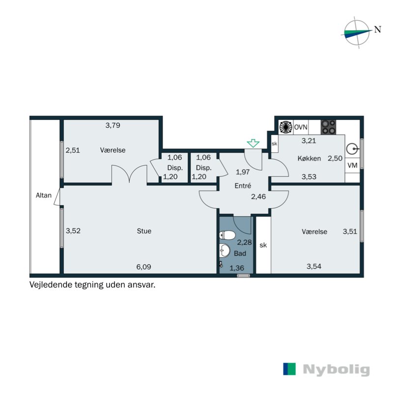 Plantegninger billede af Skoleparken 21, st.. th., 6705 Esbjerg Ø