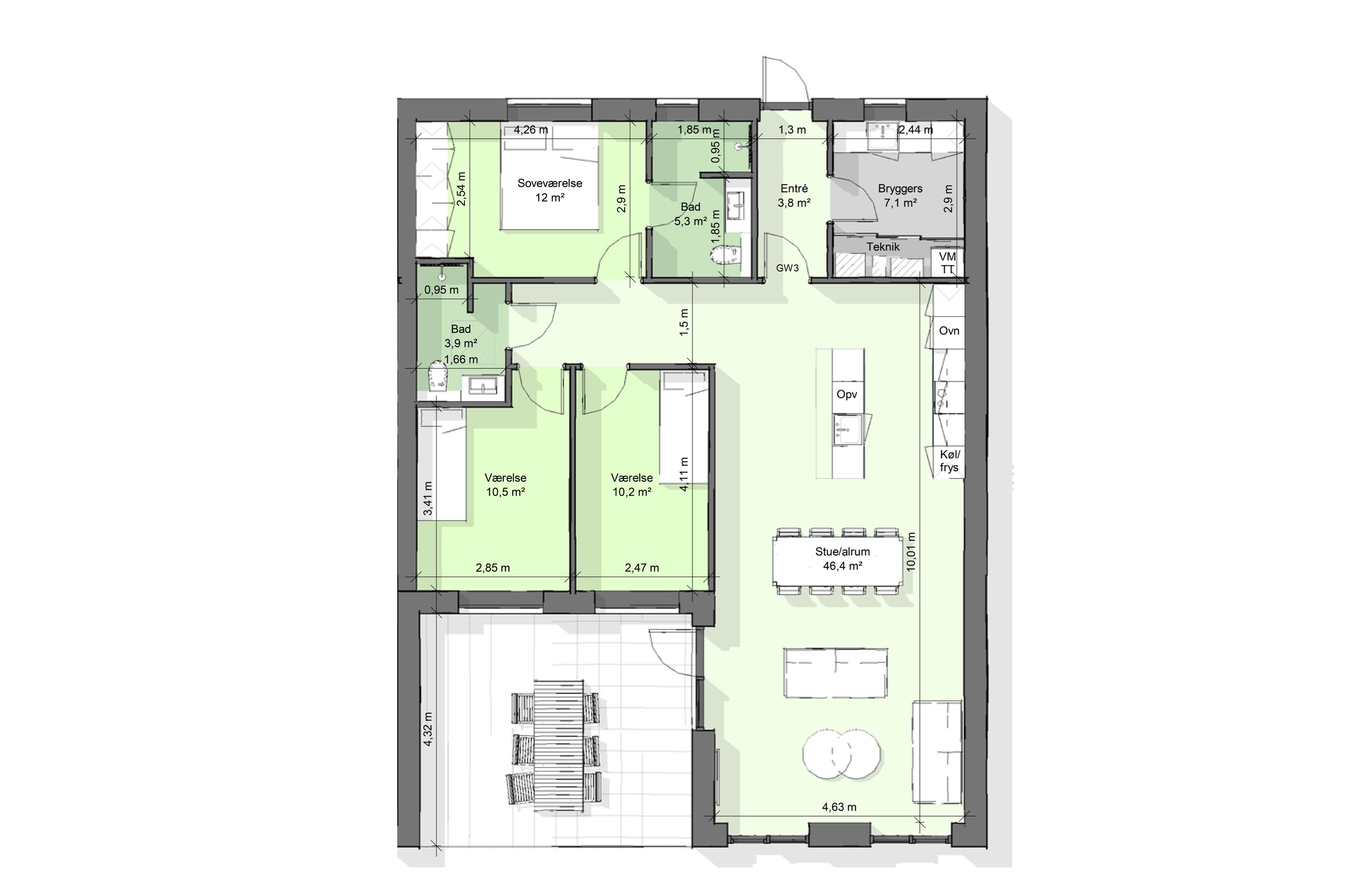 Plantegninger billede af Hovensvej 39, 9440 Aabybro
