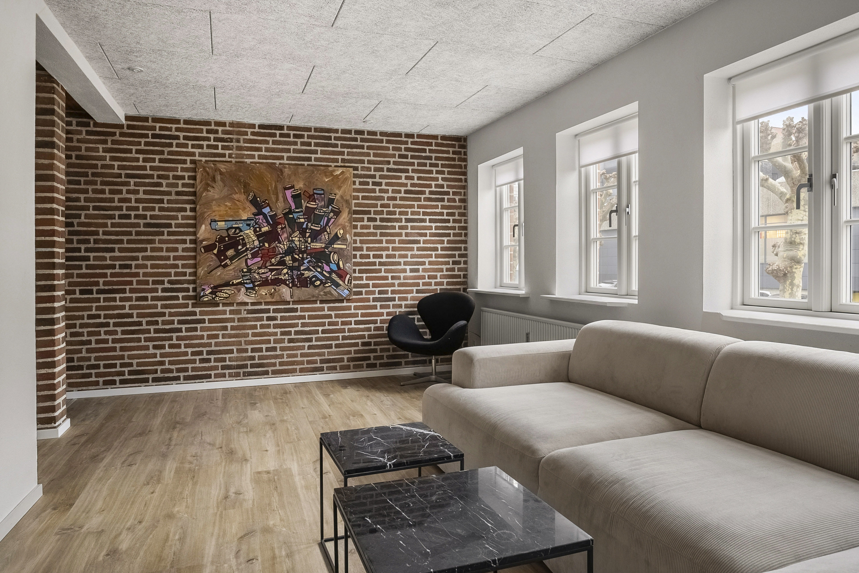 Fremhævet stue billede i fuldskærmstilstand. Billede af Fugholm 14, 8700 Horsens