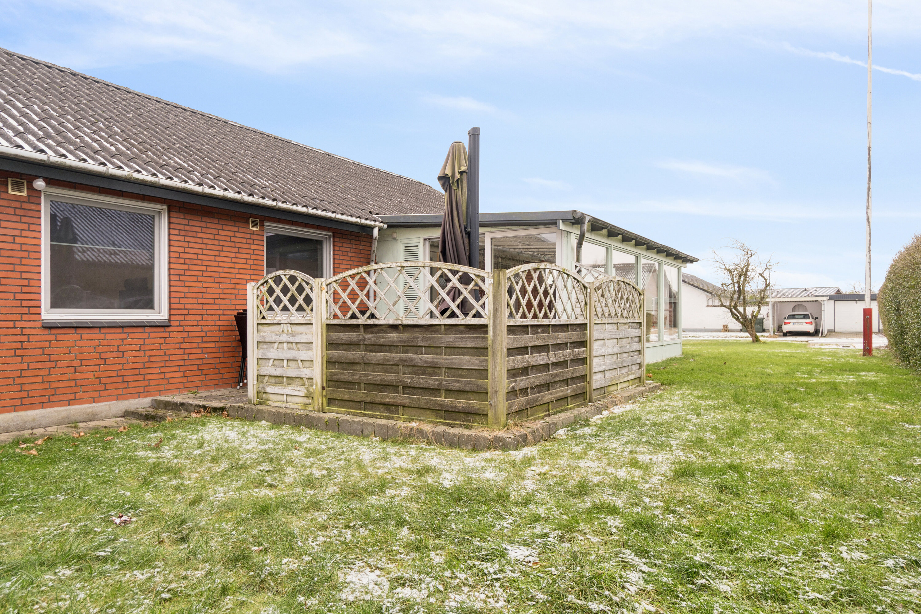 Fremhævet set fra haven billede i fuldskærmstilstand. Billede af Gøgevej 8, Ø Snede, 8723 Løsning