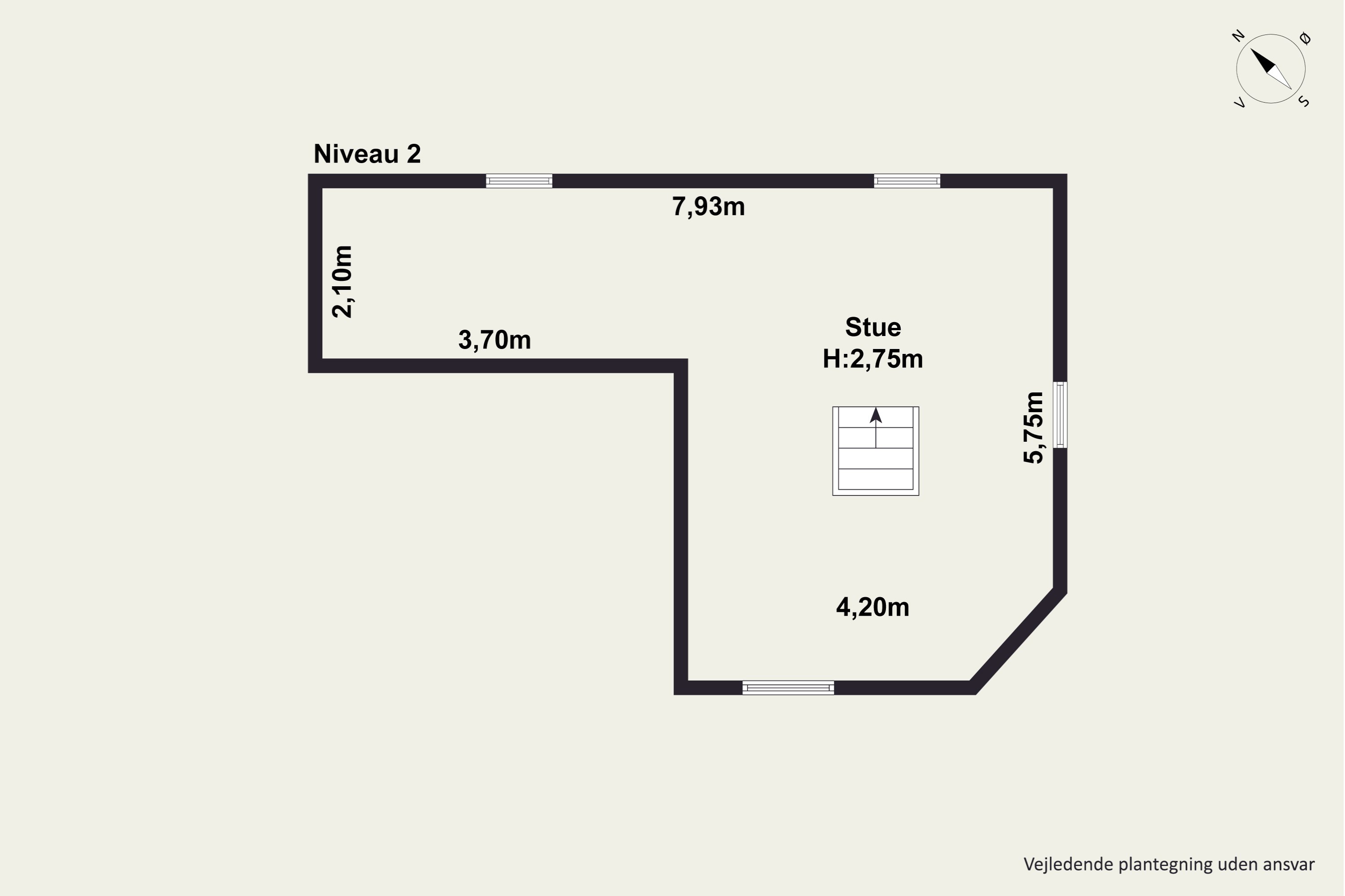 Plantegninger billede af Dronningensgade 19, 2. tv., 9400 Nørresundby
