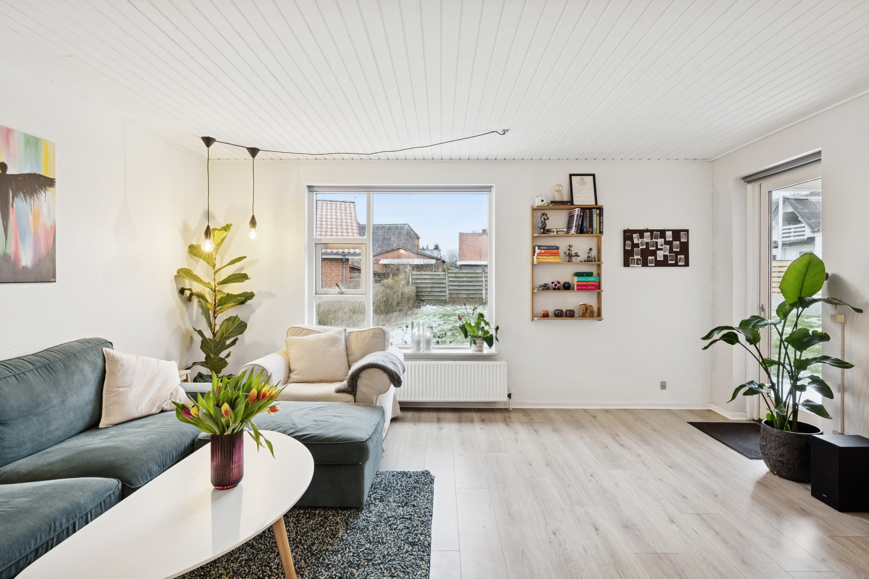 Fremhævet stue billede i fuldskærmstilstand. Billede af Søvang 4, Sparkær, 8800 Viborg