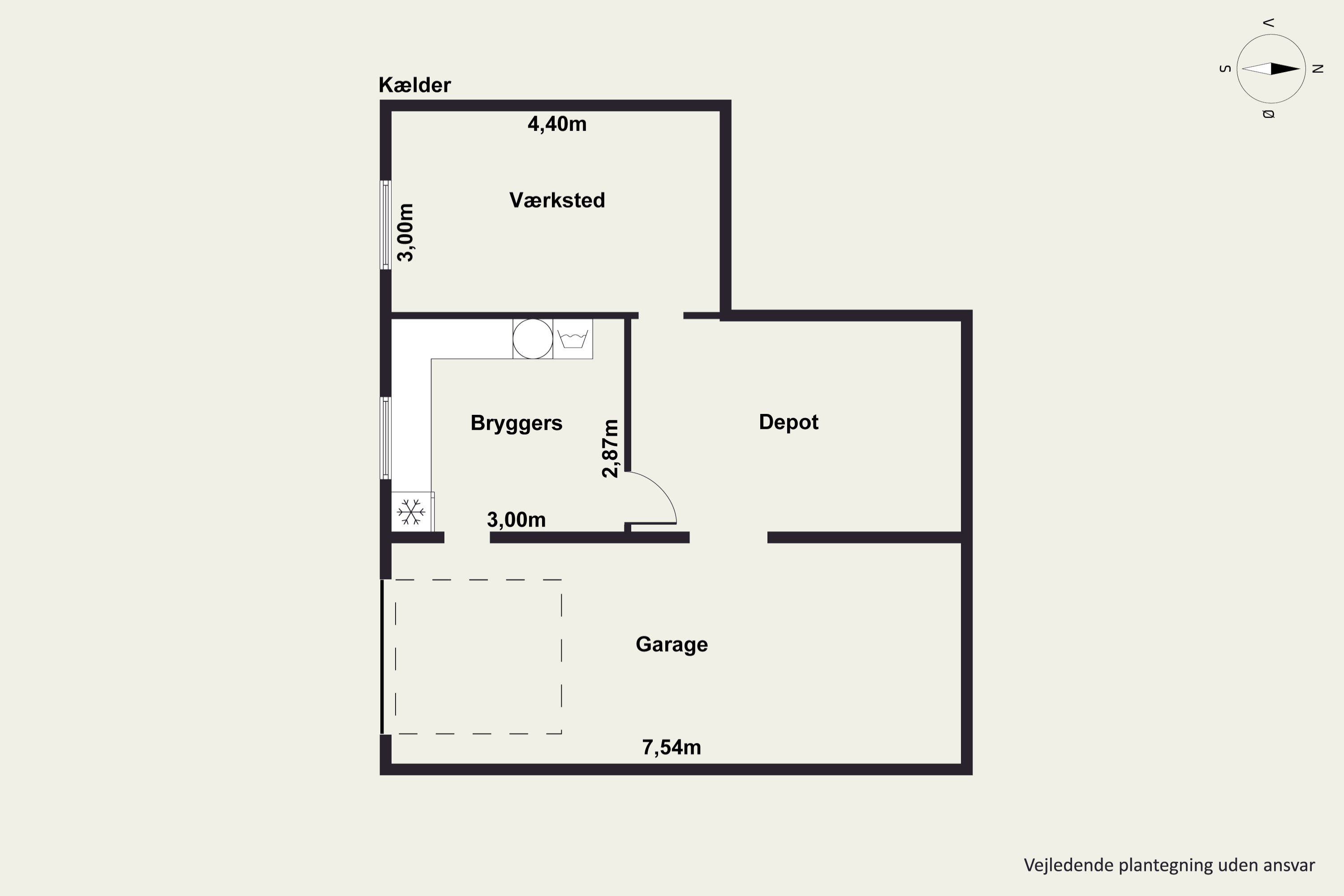 Plantegninger billede af Kærgade 229, st.. tv., 8940 Randers SV