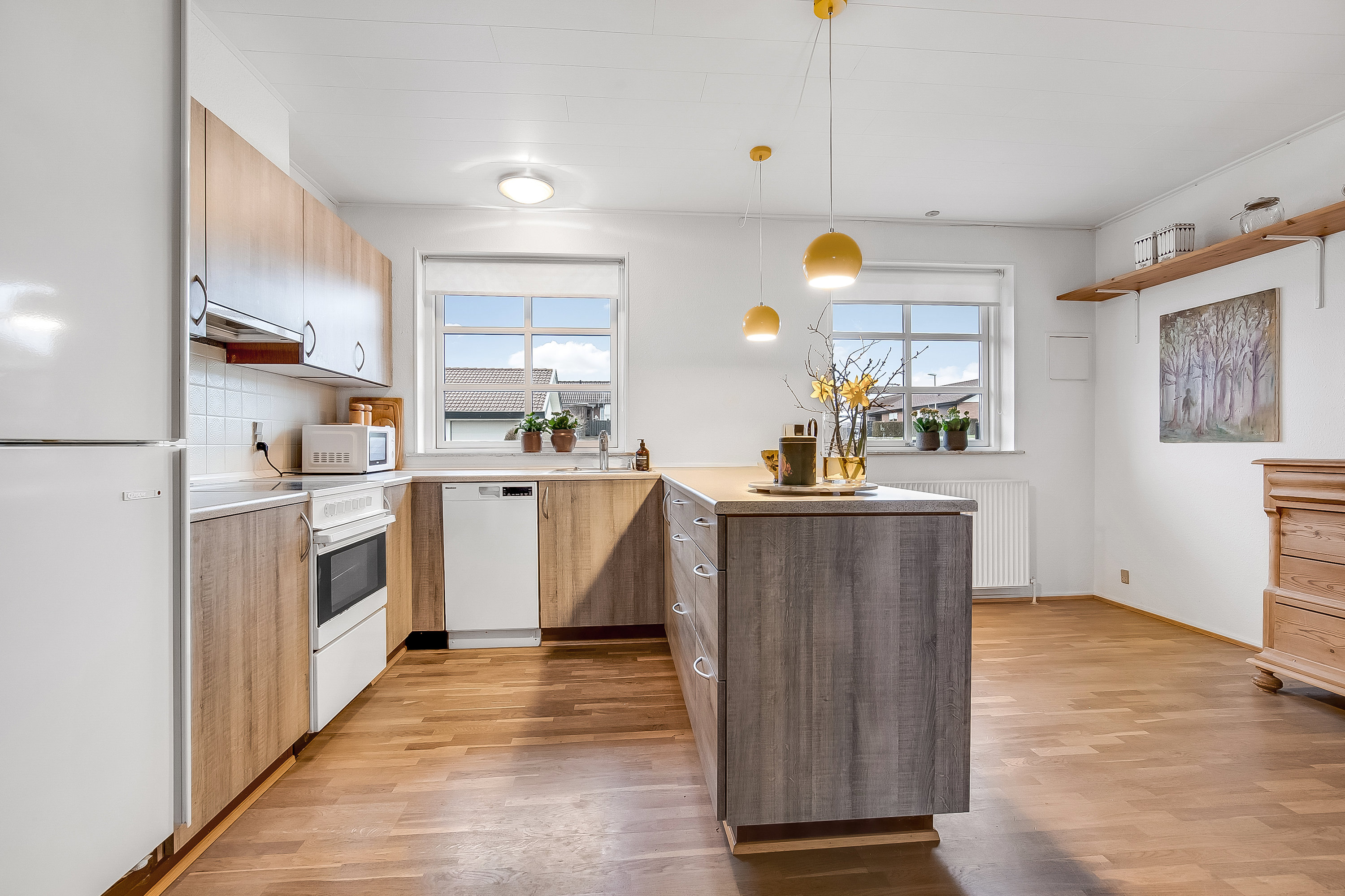 Fremhævet køkken alrum billede i fuldskærmstilstand. Billede af Prangerager 41, Bredballe, 7120 Vejle Øst