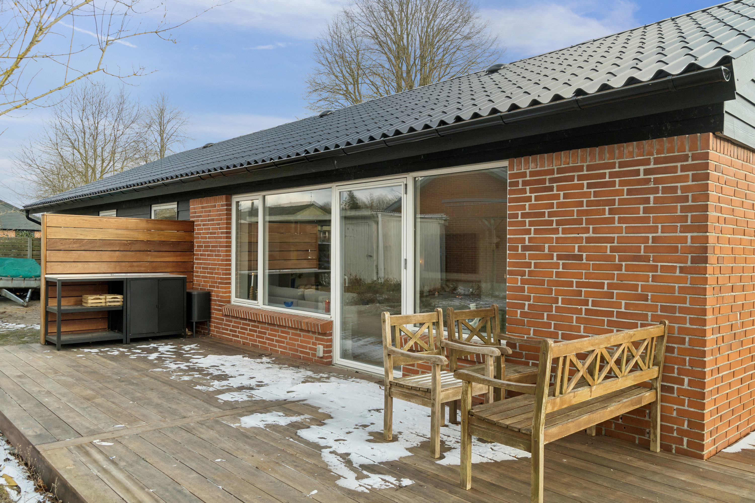 Fremhævet terrasse billede i fuldskærmstilstand. Billede af Engparken 27, Skovby, 8464 Galten