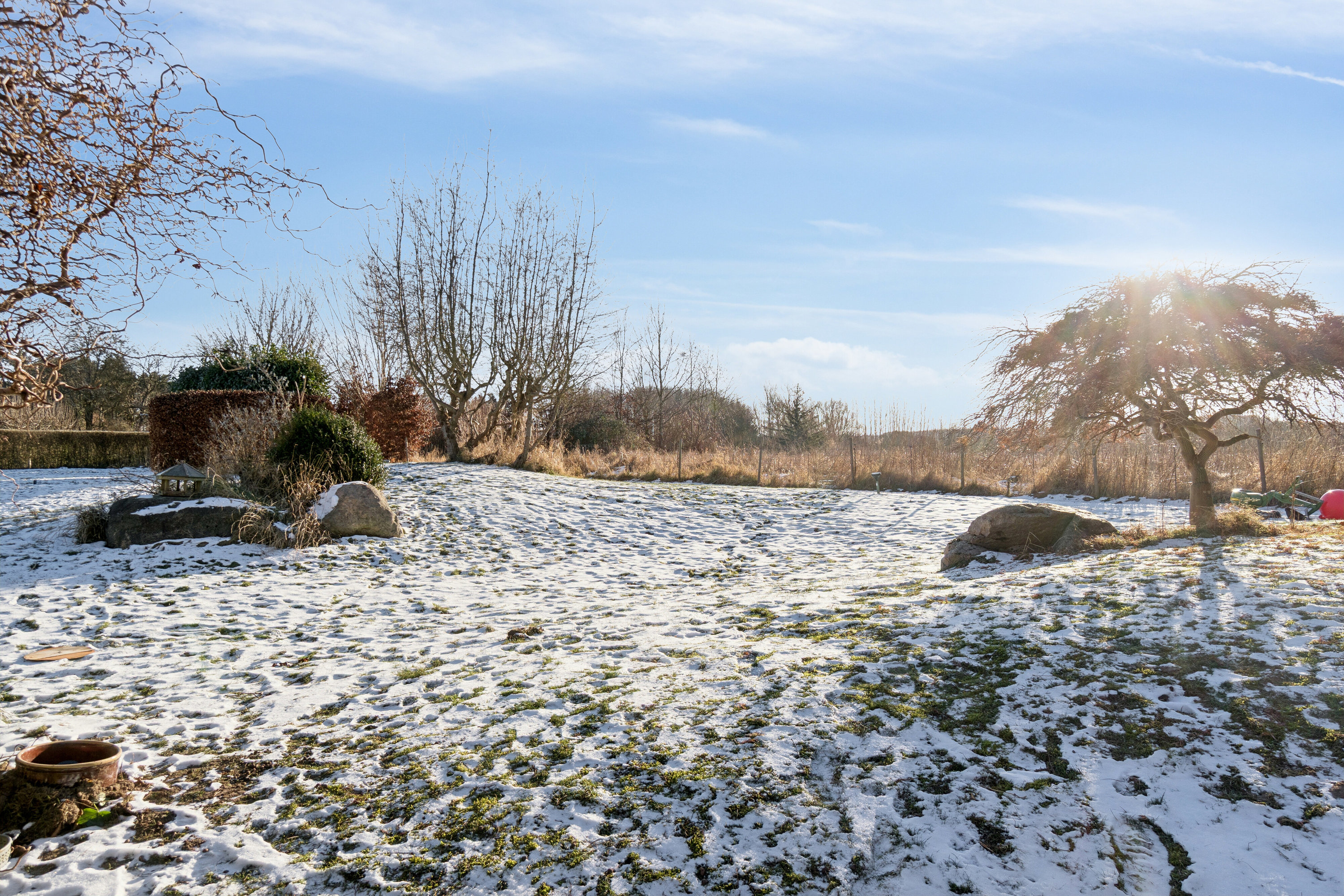 Fremhævet set fra haven billede i fuldskærmstilstand. Billede af Engvangen 3, Ottestrup, 4200 Slagelse