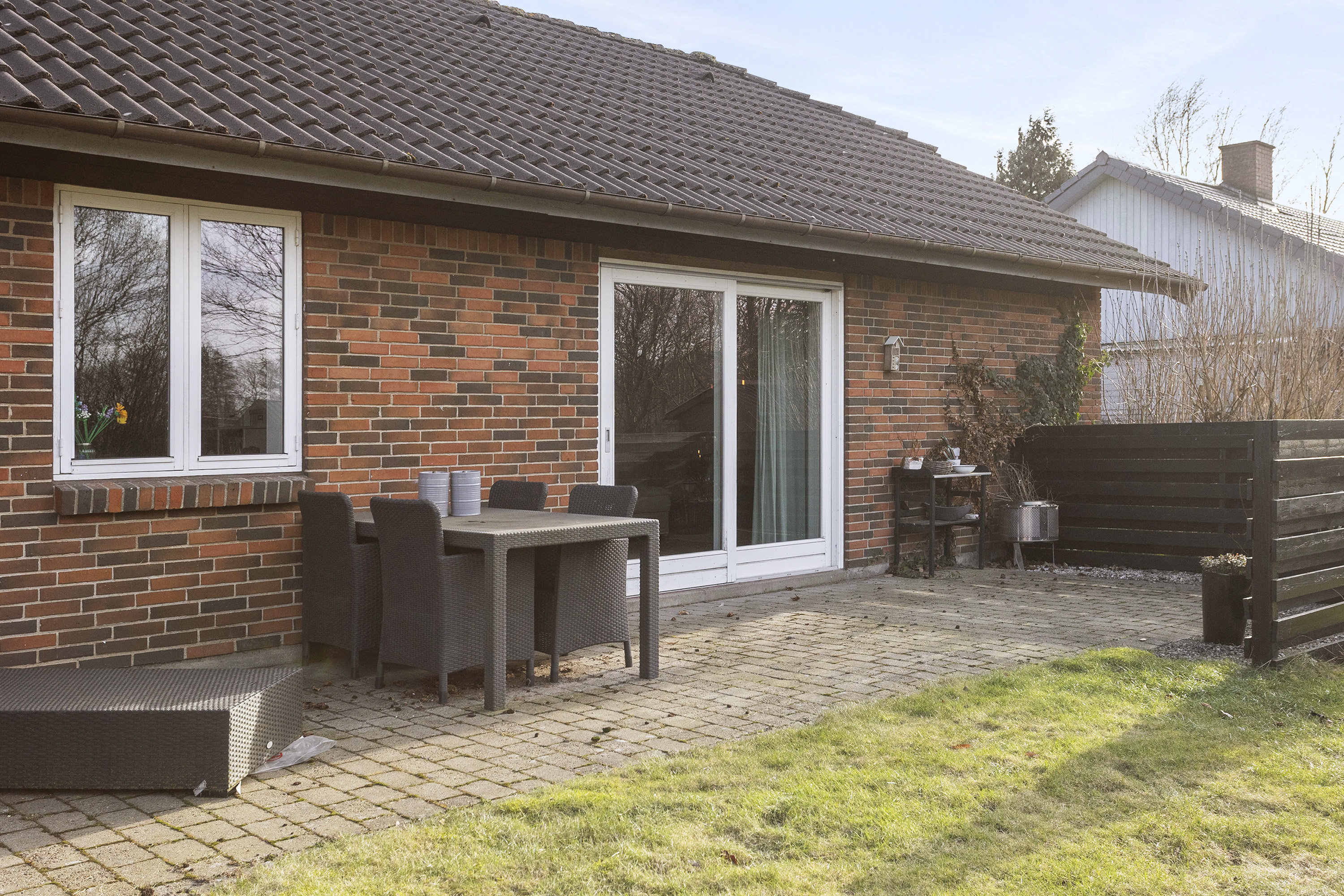 Fremhævet terrasse billede i fuldskærmstilstand. Billede af Kornmarken 3, Foldingbro, 6650 Brørup