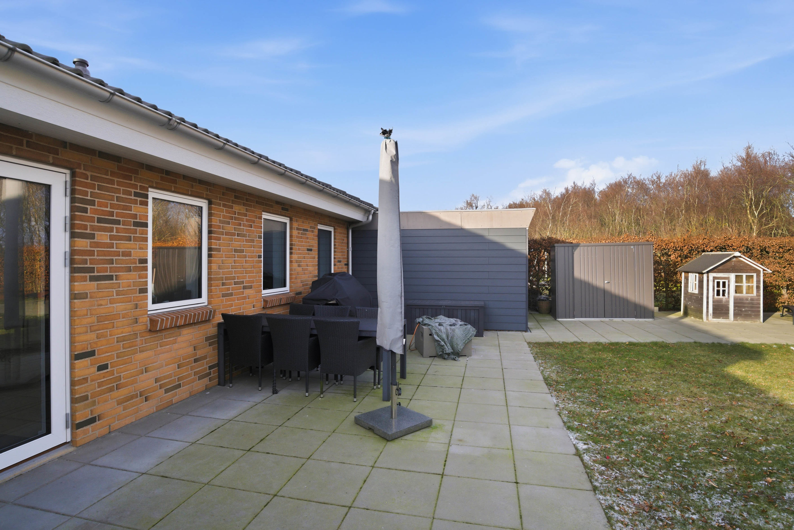 Fremhævet terrasse billede i fuldskærmstilstand. Billede af Skovstjernen 27, Mejrup, 7500 Holstebro