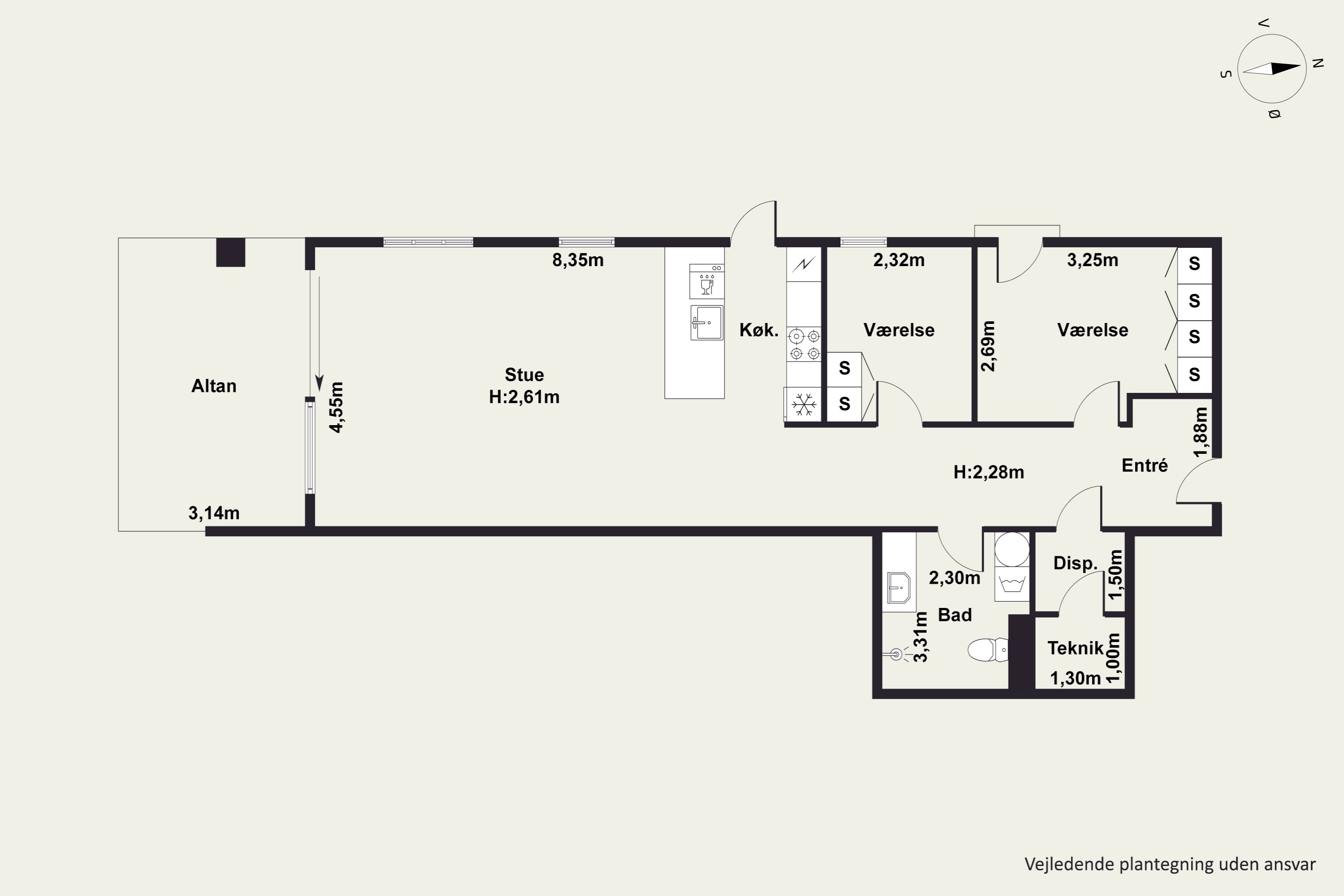 Plantegninger billede af Stigsborg Brygge 169, 2. 4., 9400 Nørresundby
