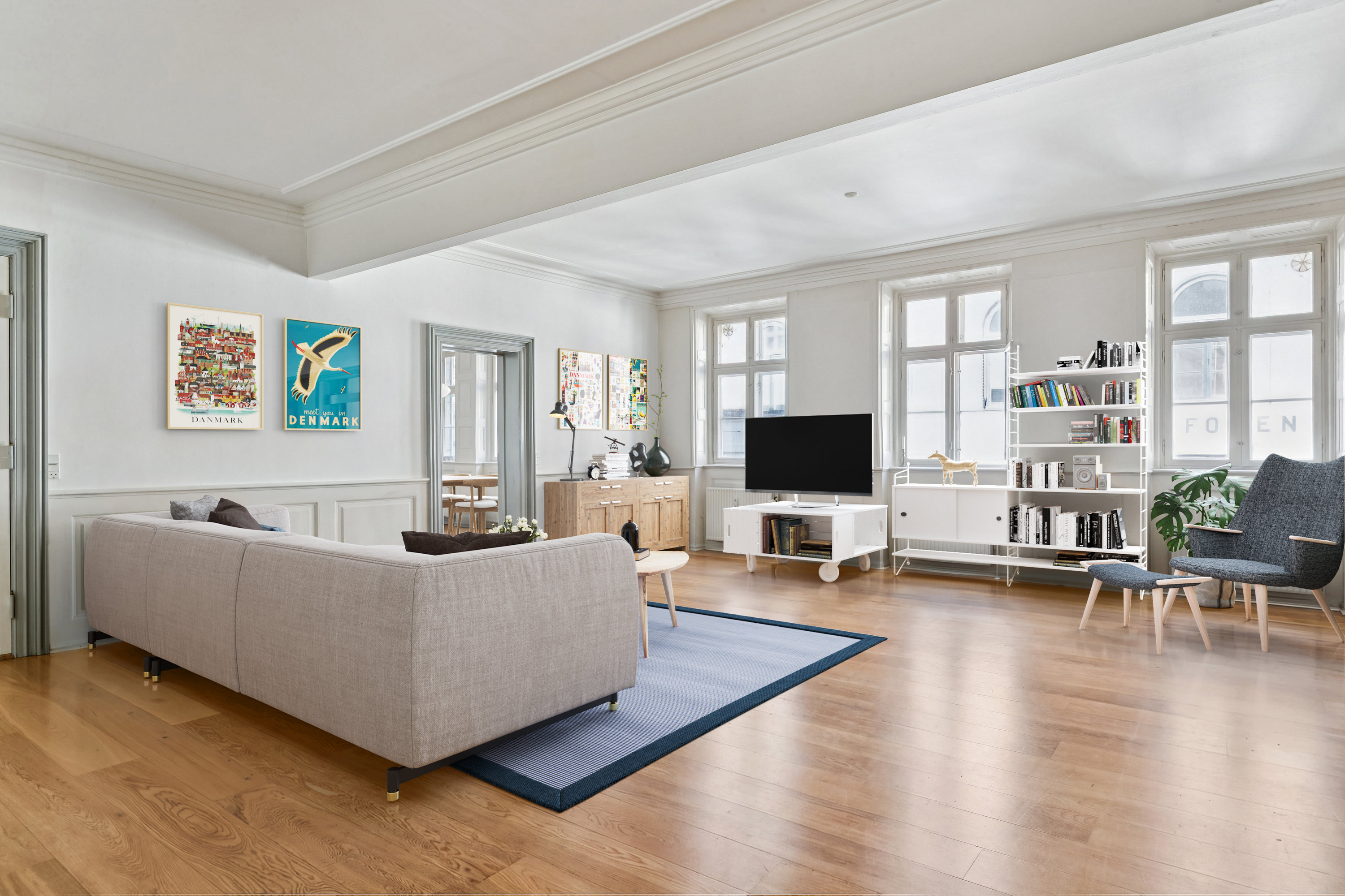 Fremhævet stue billede i fuldskærmstilstand. Billede af Stengade 48D, 1., 3000 Helsingør