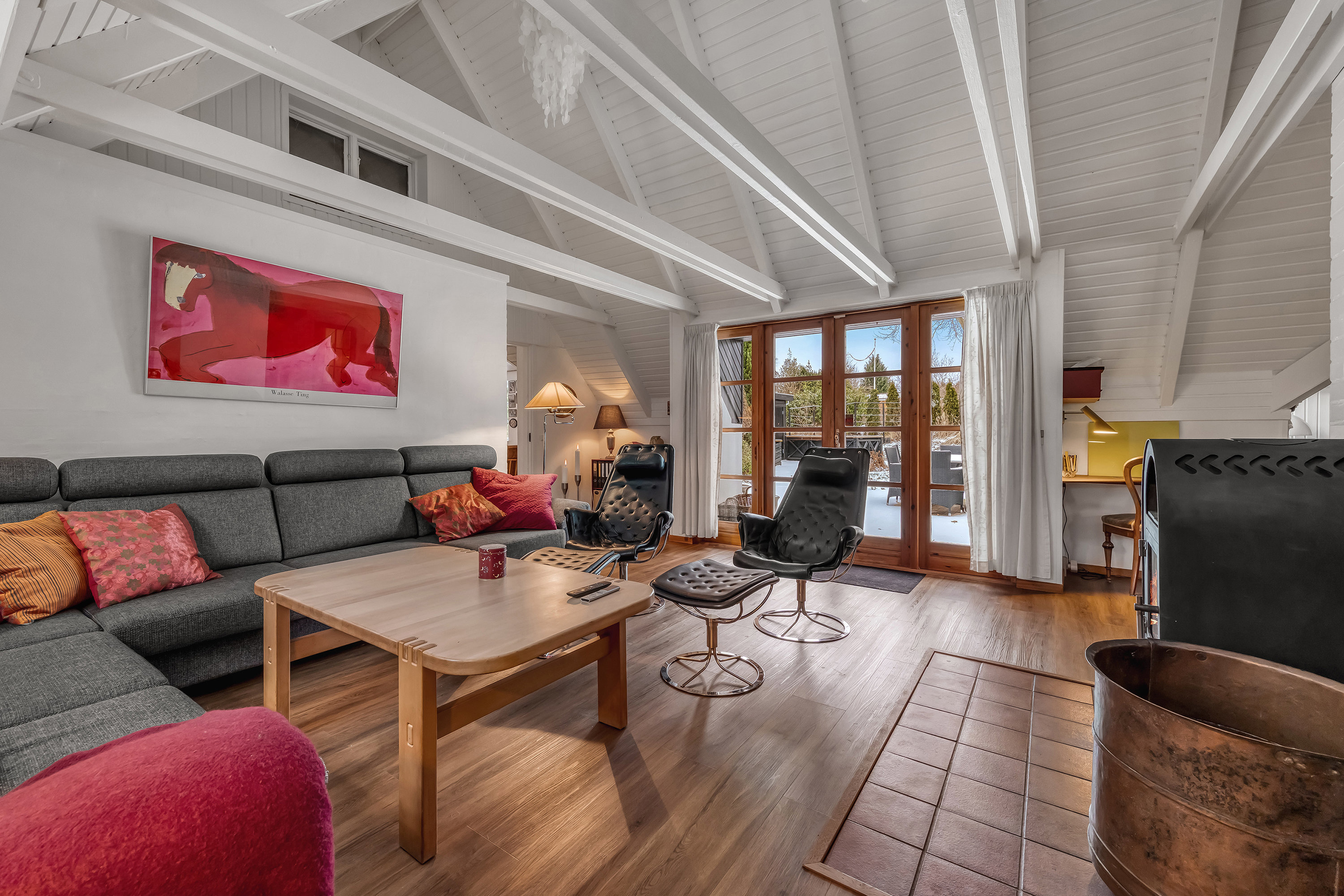 Fremhævet stue billede i fuldskærmstilstand. Billede af Byåsen 55, Rødkilde, 3250 Gilleleje