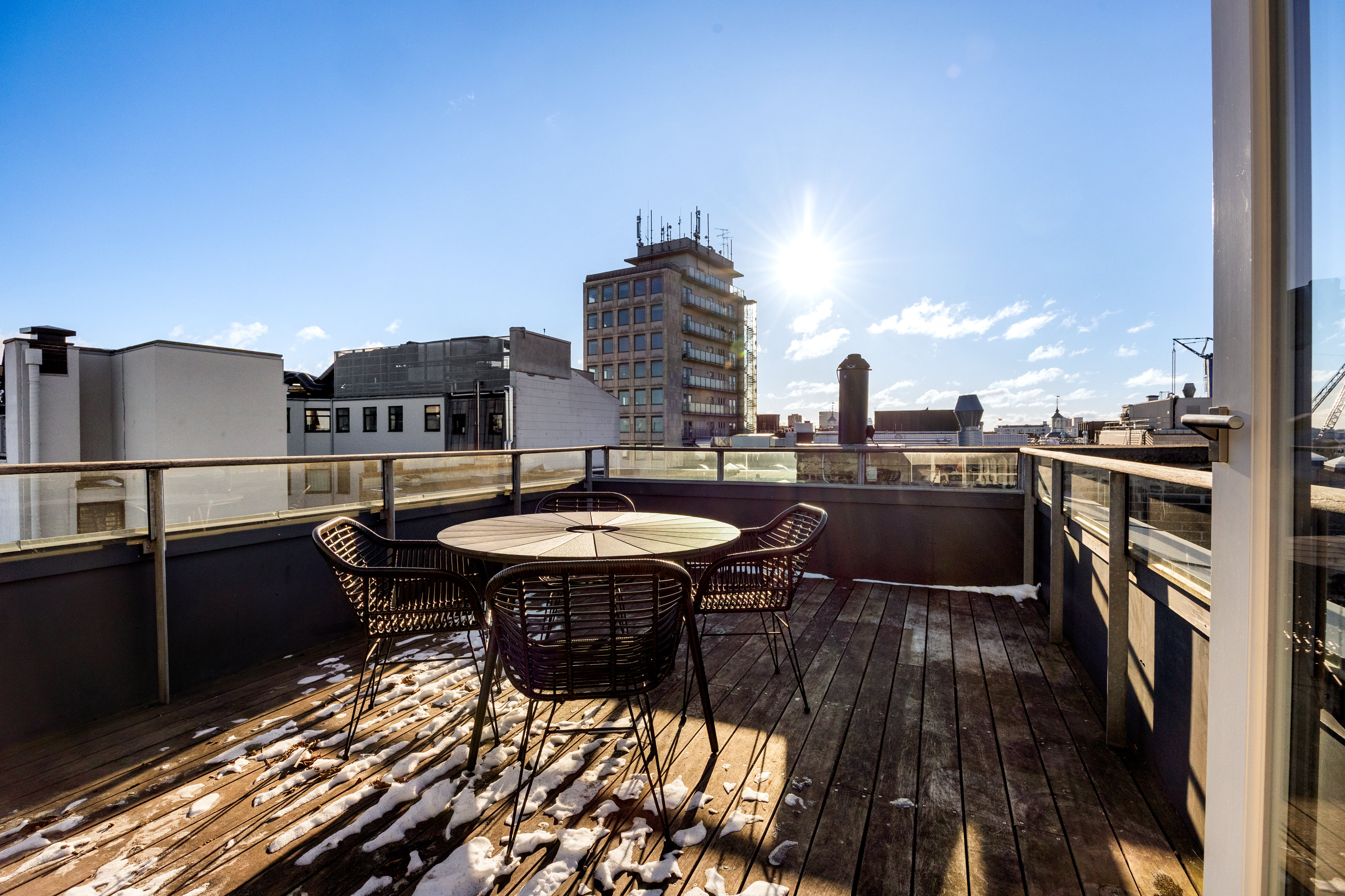 Fremhævet tagterrasse billede i fuldskærmstilstand. Billede af Linnésgade 22D, 5. tv., 1361 København K