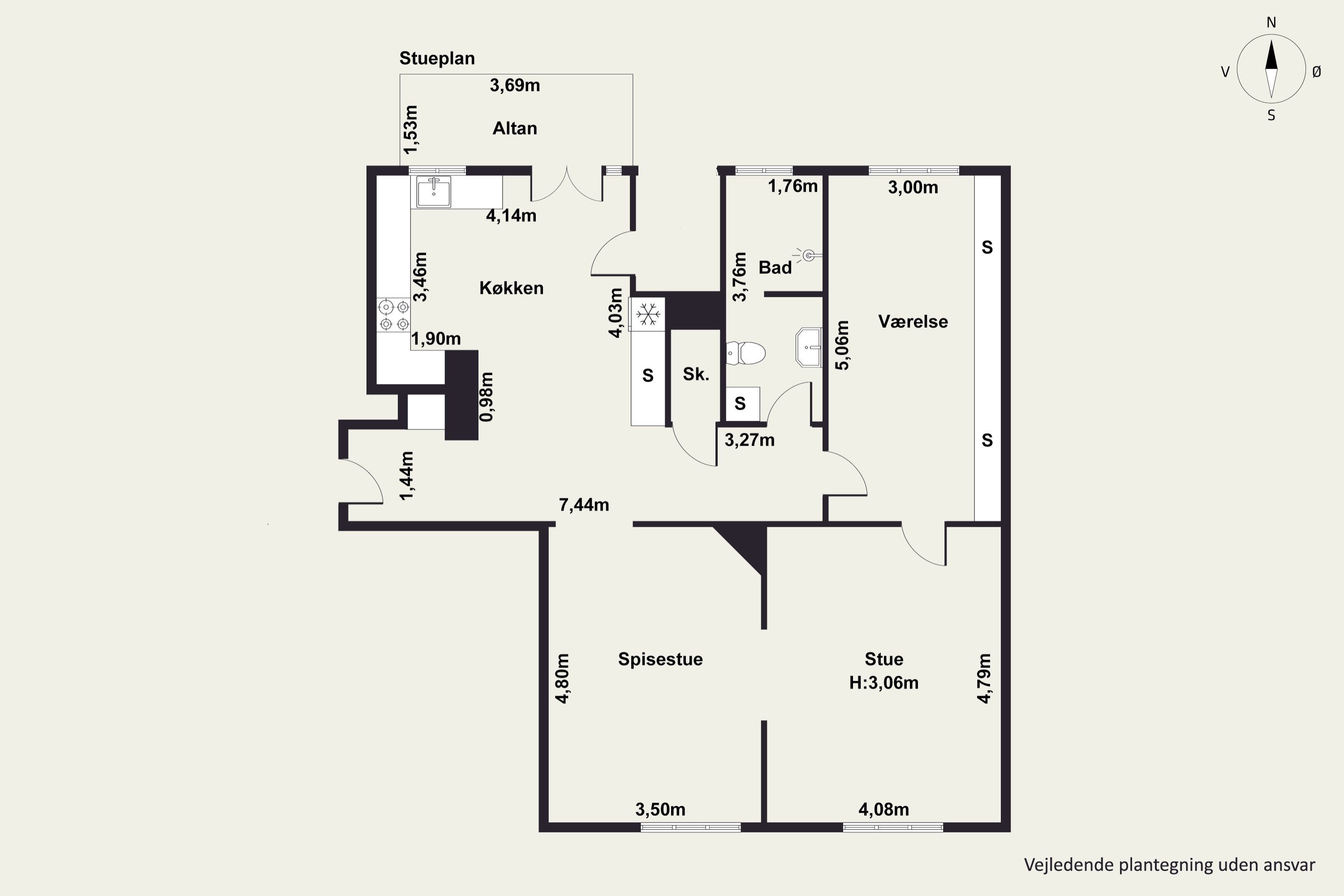 Plantegninger billede af Schlegels Alle 3, 4. tv., 1807 Frederiksberg C