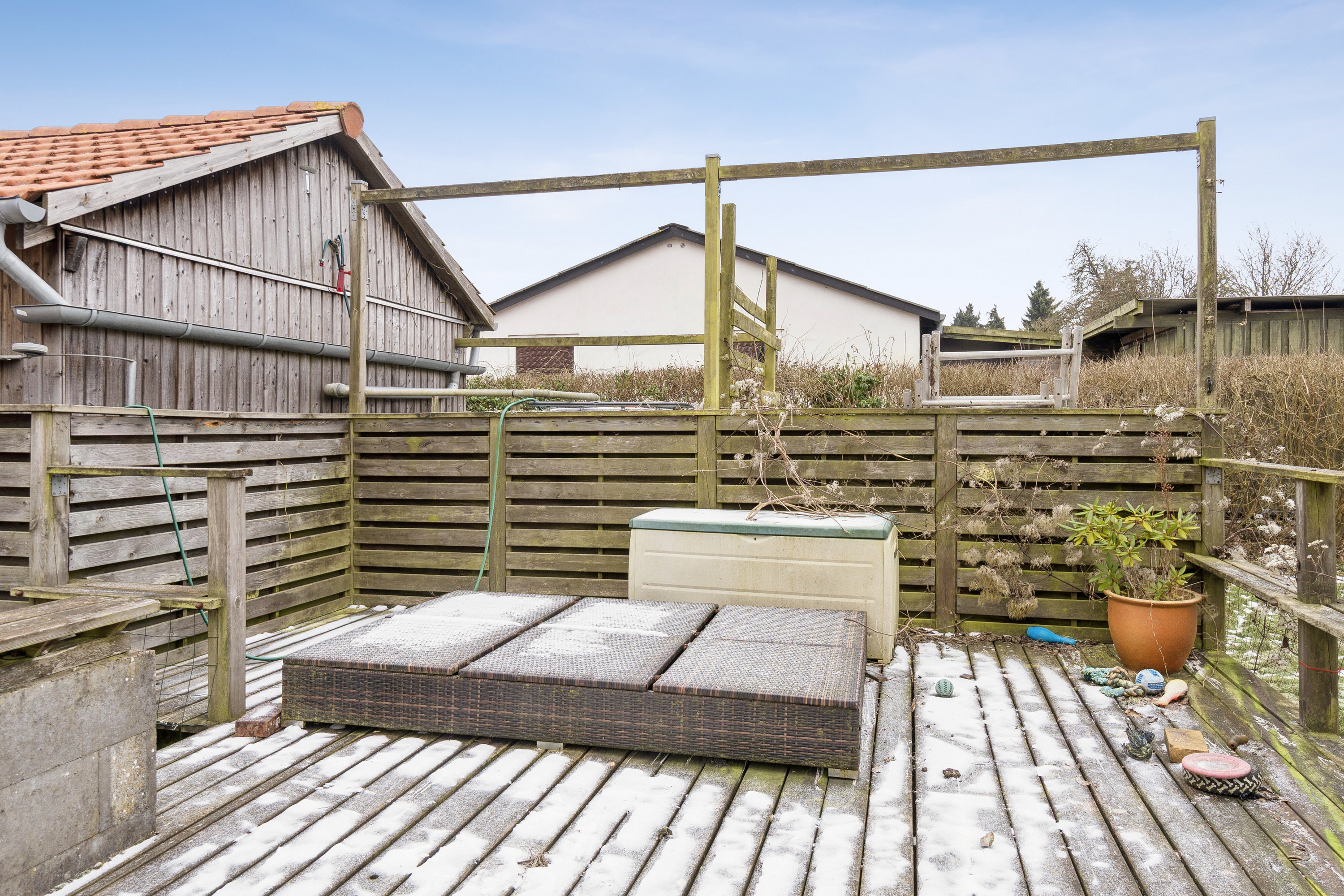 Fremhævet terrasse billede i fuldskærmstilstand. Billede af Gyvelvej 17, 4200 Slagelse