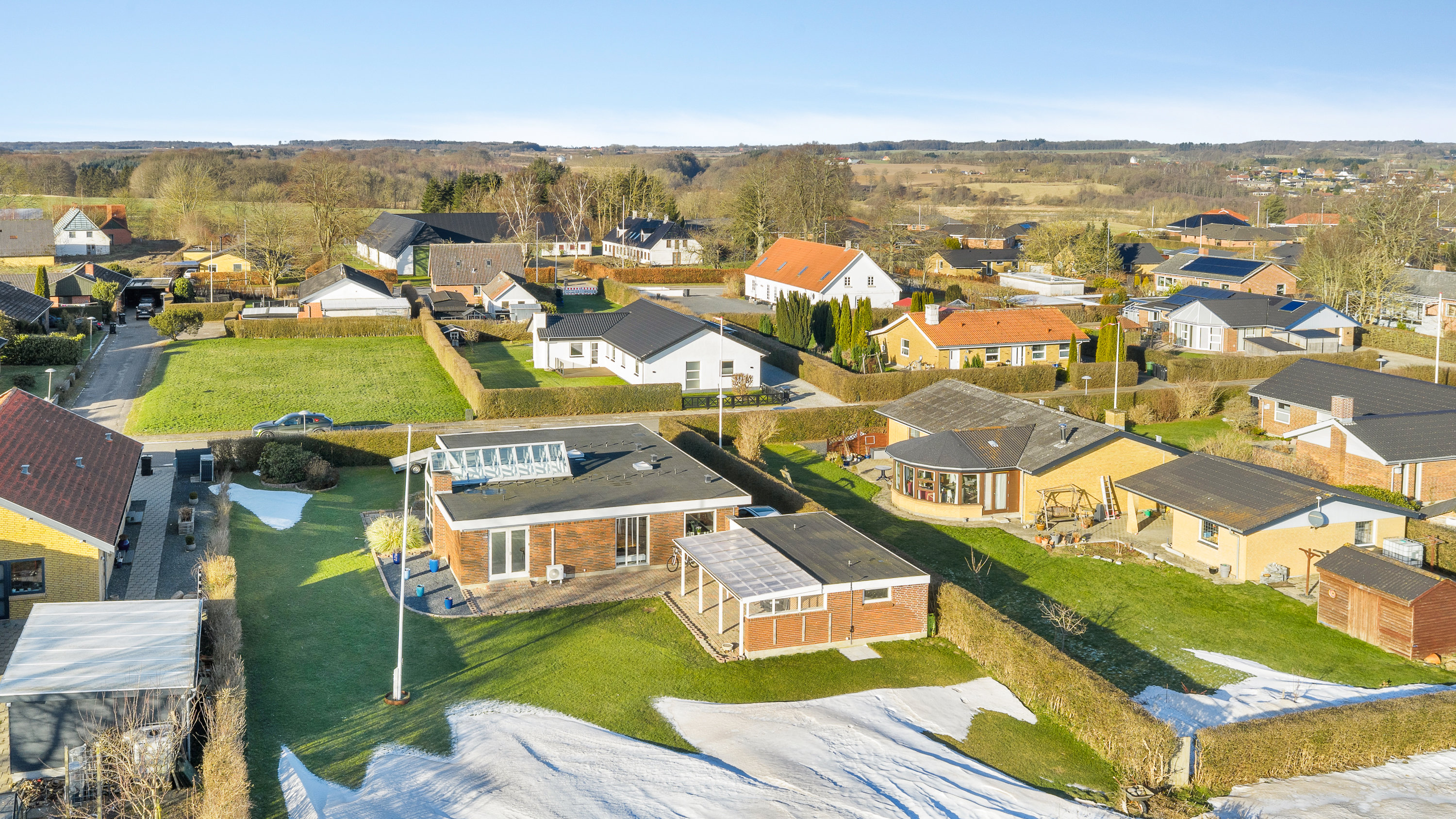 Fremhævet luftfoto billede i fuldskærmstilstand. Billede af Bredager 9, Bredstrup, 7000 Fredericia