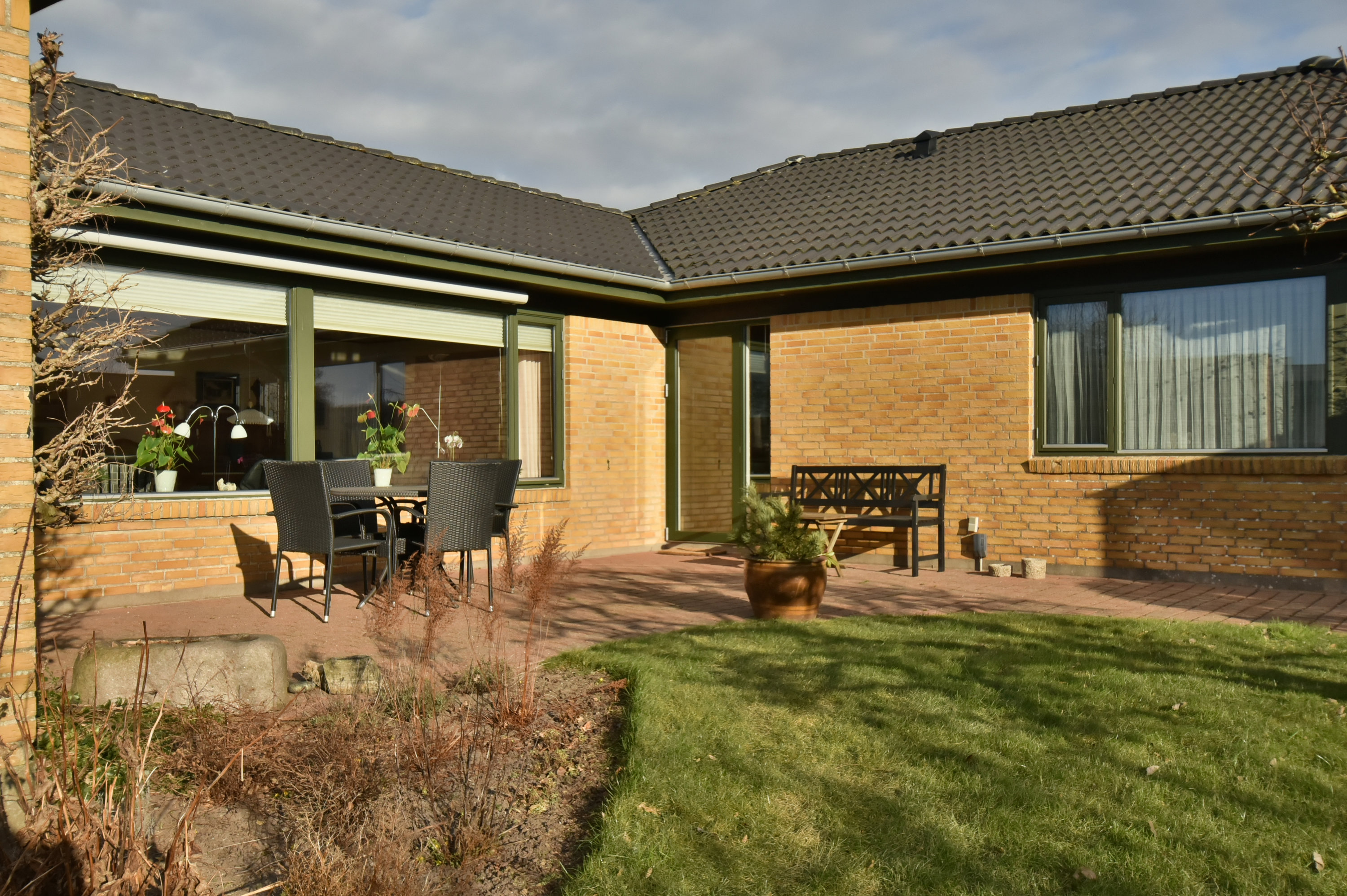 Fremhævet terrasse billede i fuldskærmstilstand. Billede af Blomstertoften 43, Tjørring, 7400 Herning