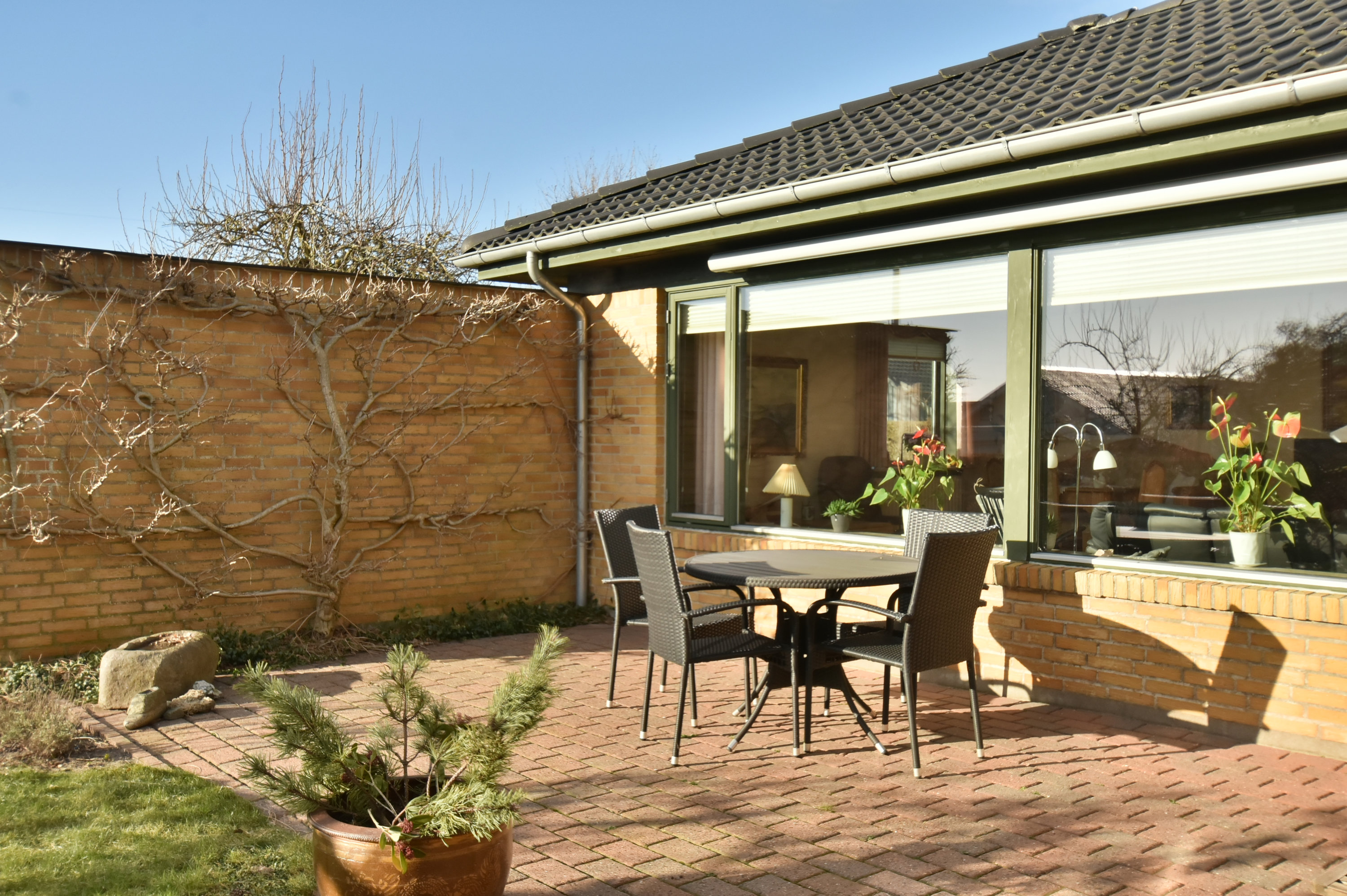 Fremhævet terrasse billede i fuldskærmstilstand. Billede af Blomstertoften 43, Tjørring, 7400 Herning