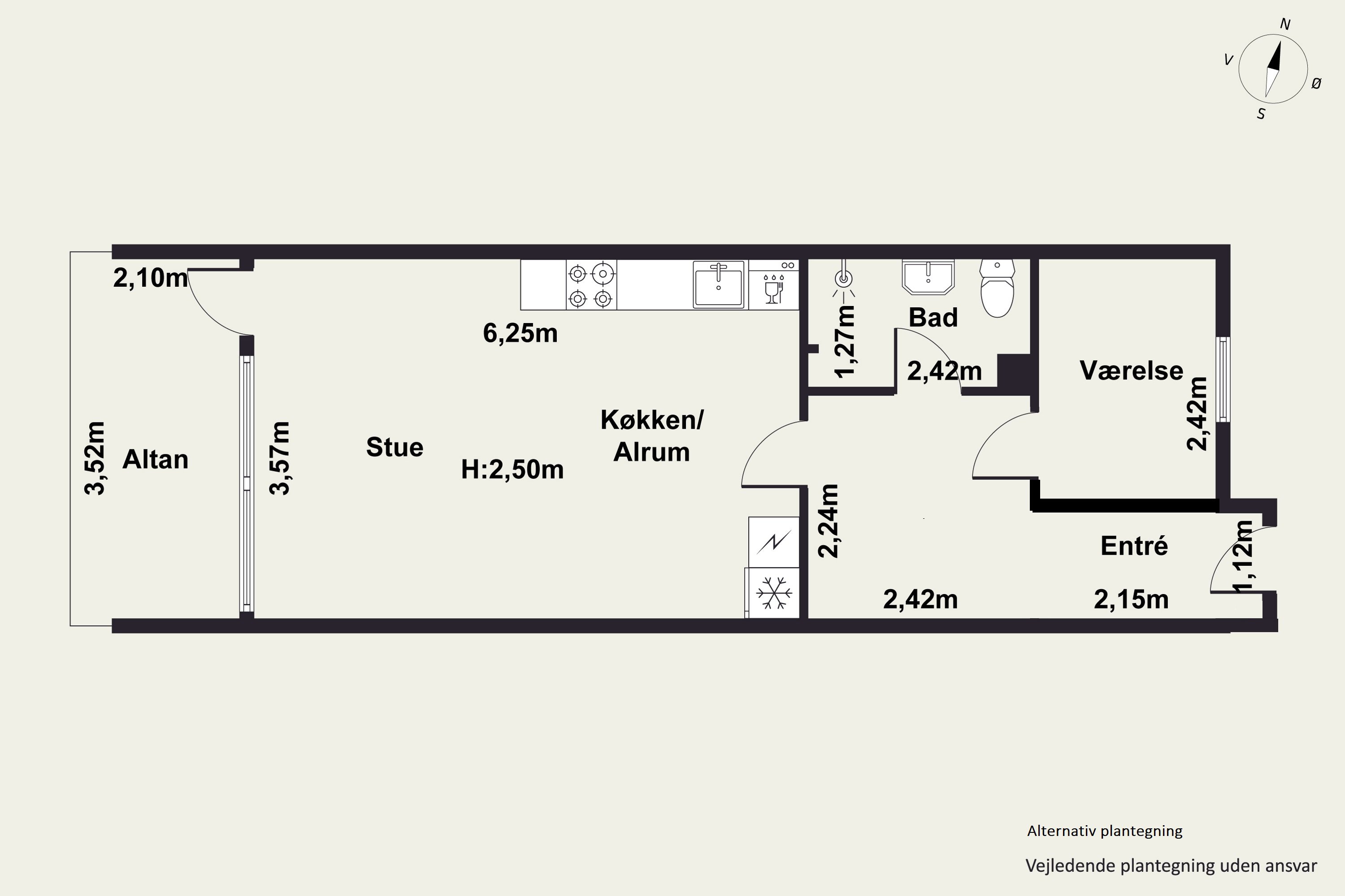 Plantegninger billede af Kingosgade 11, 2. 97., 1818 Frederiksberg C