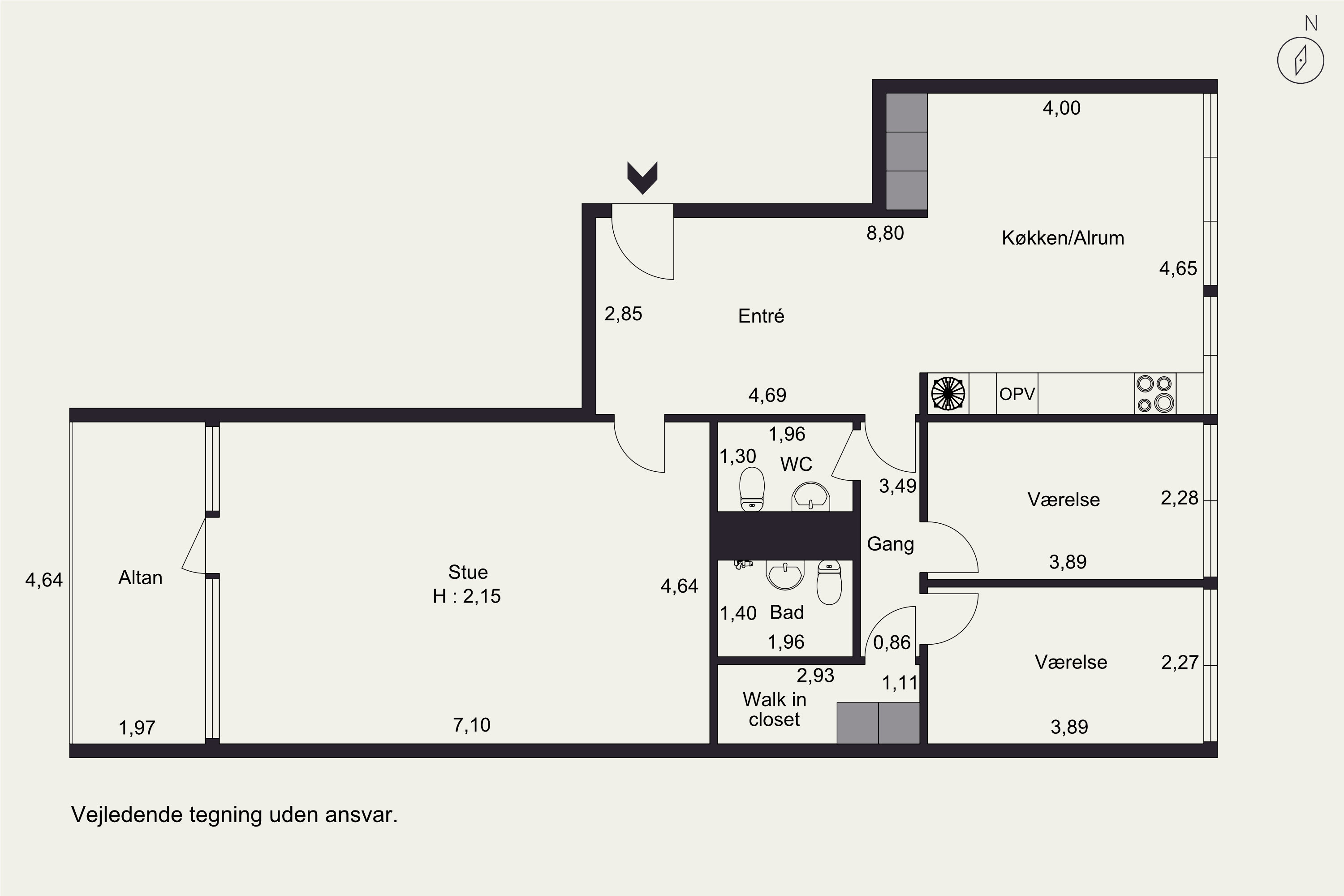 Plantegninger billede af Hørsholm Park 11, 4. tv., 2970 Hørsholm