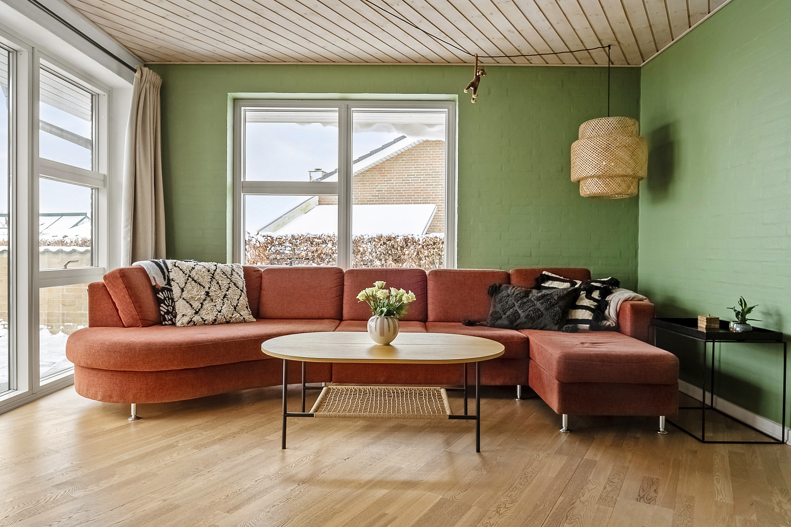 Fremhævet stue billede i fuldskærmstilstand. Billede af Røde Mølle Banke 14, Søvind, 8700 Horsens