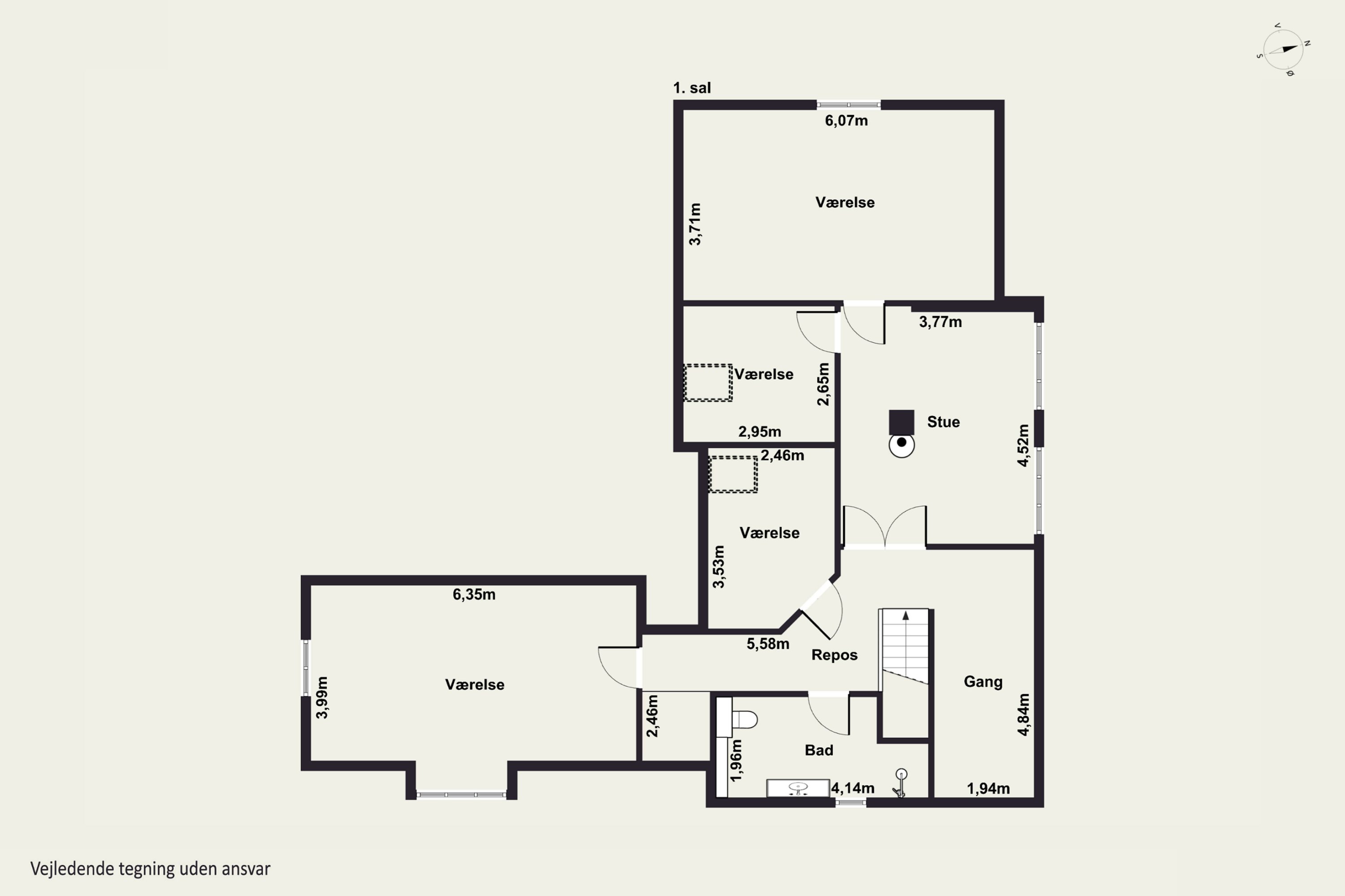 Plantegninger billede af Damvej 1, 4750 Lundby