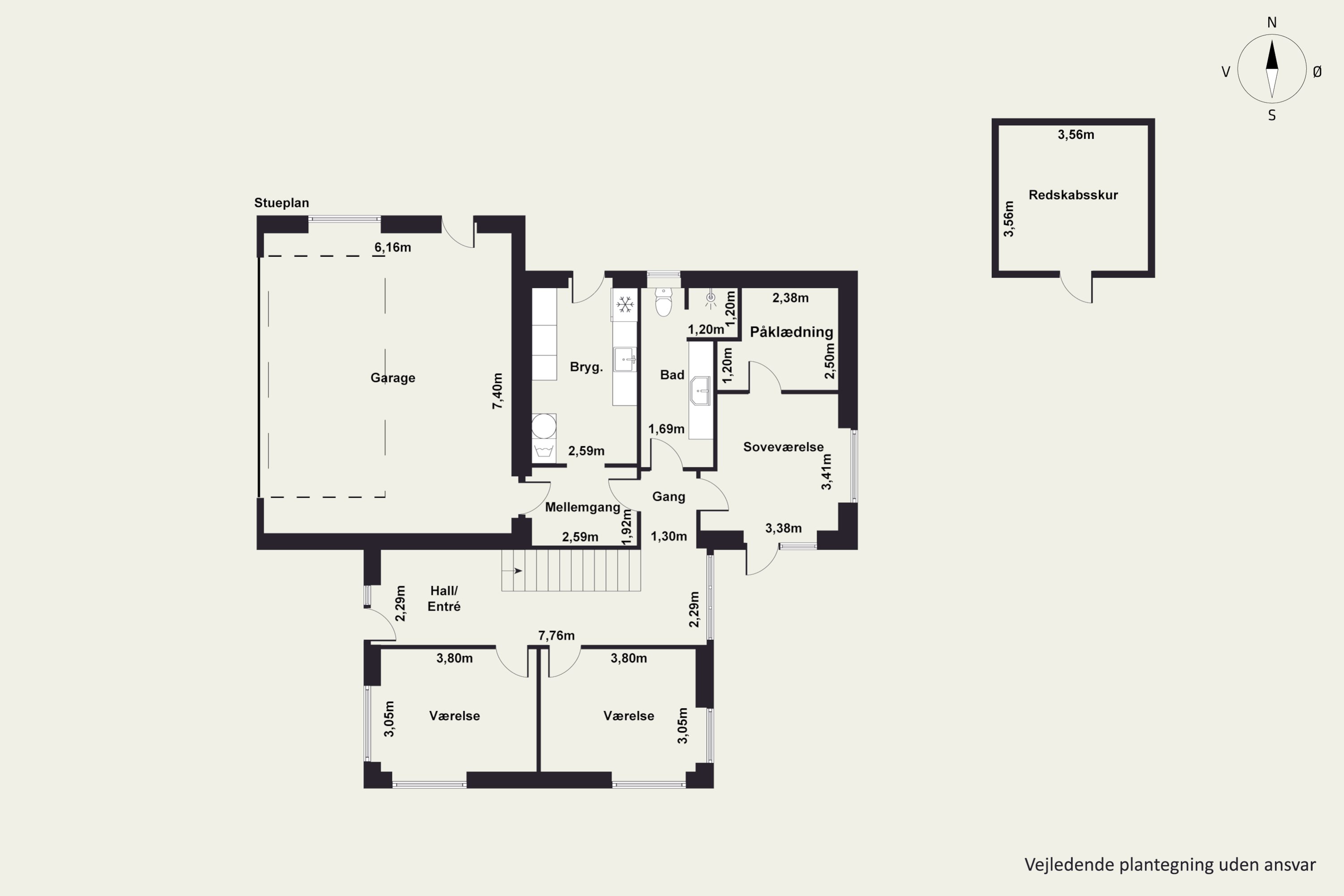 Plantegninger billede af Haarbakken 24, 8382 Hinnerup
