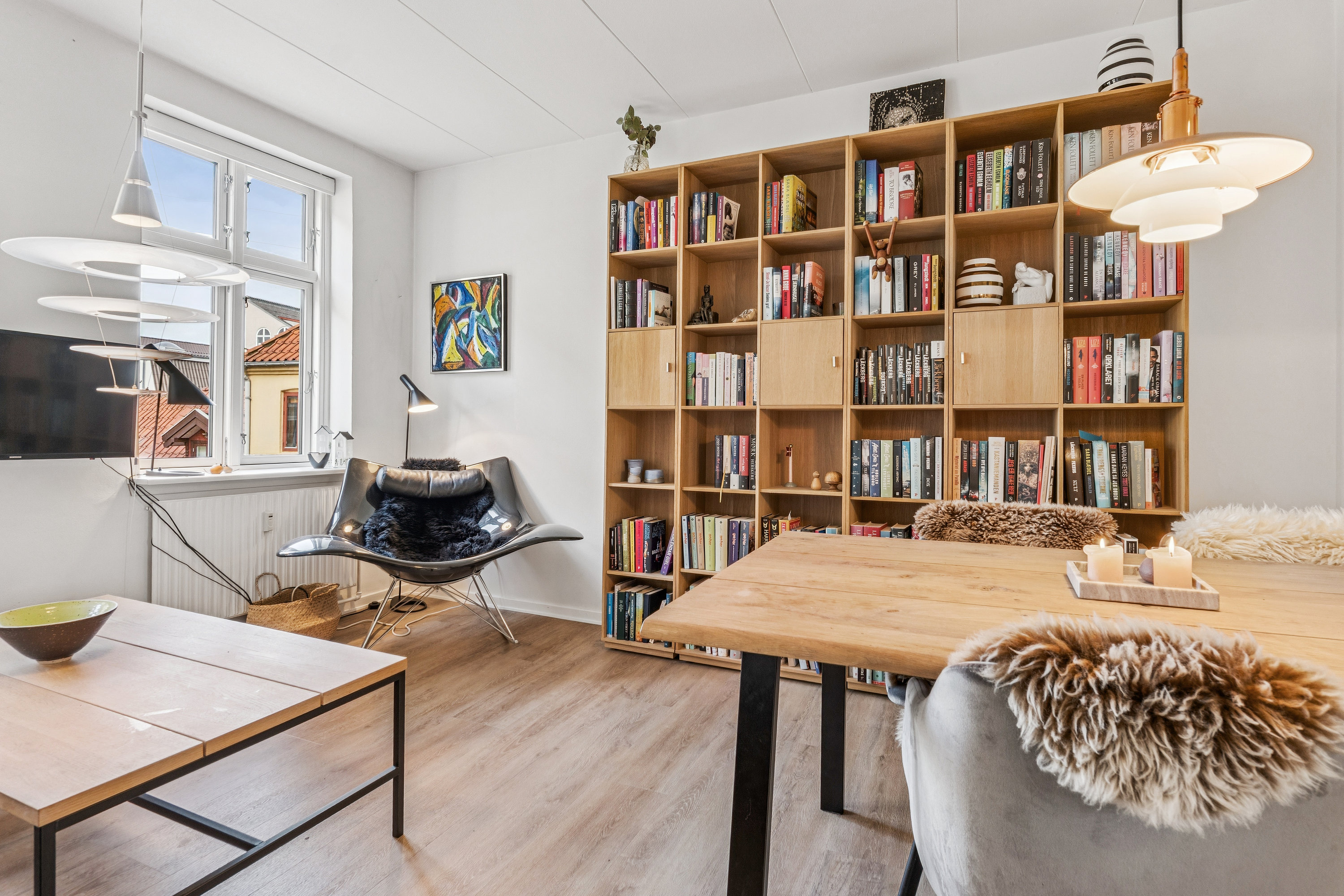 Fremhævet stue billede i fuldskærmstilstand. Billede af Søndergade 9, 1. tv., 9000 Aalborg