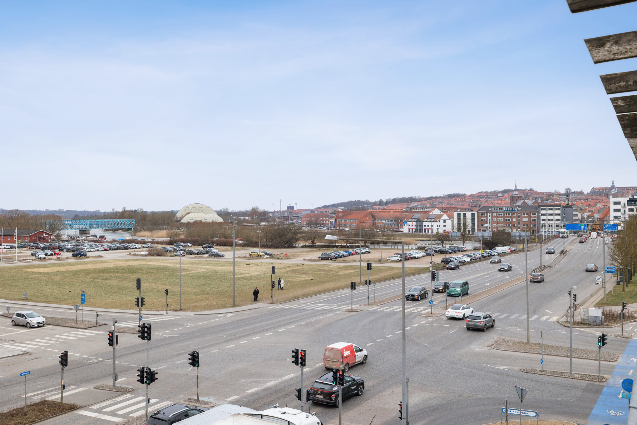 Fremhævet luftfoto billede i fuldskærmstilstand. Billede af Strømmen 3B, 3. th., 8960 Randers SØ