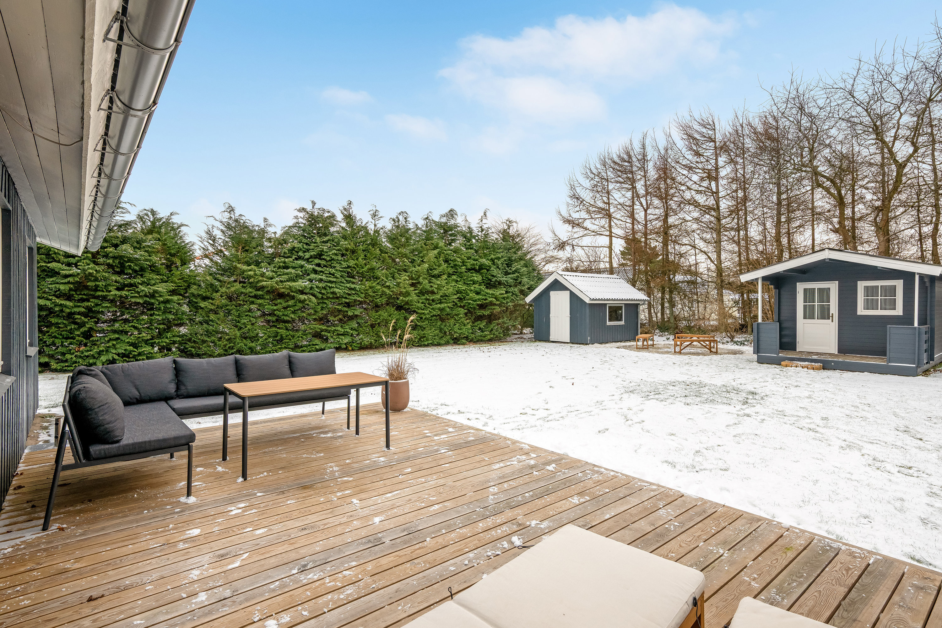 Fremhævet terrasse billede i fuldskærmstilstand. Billede af Bæverstien 8, Skaven , 6880 Tarm