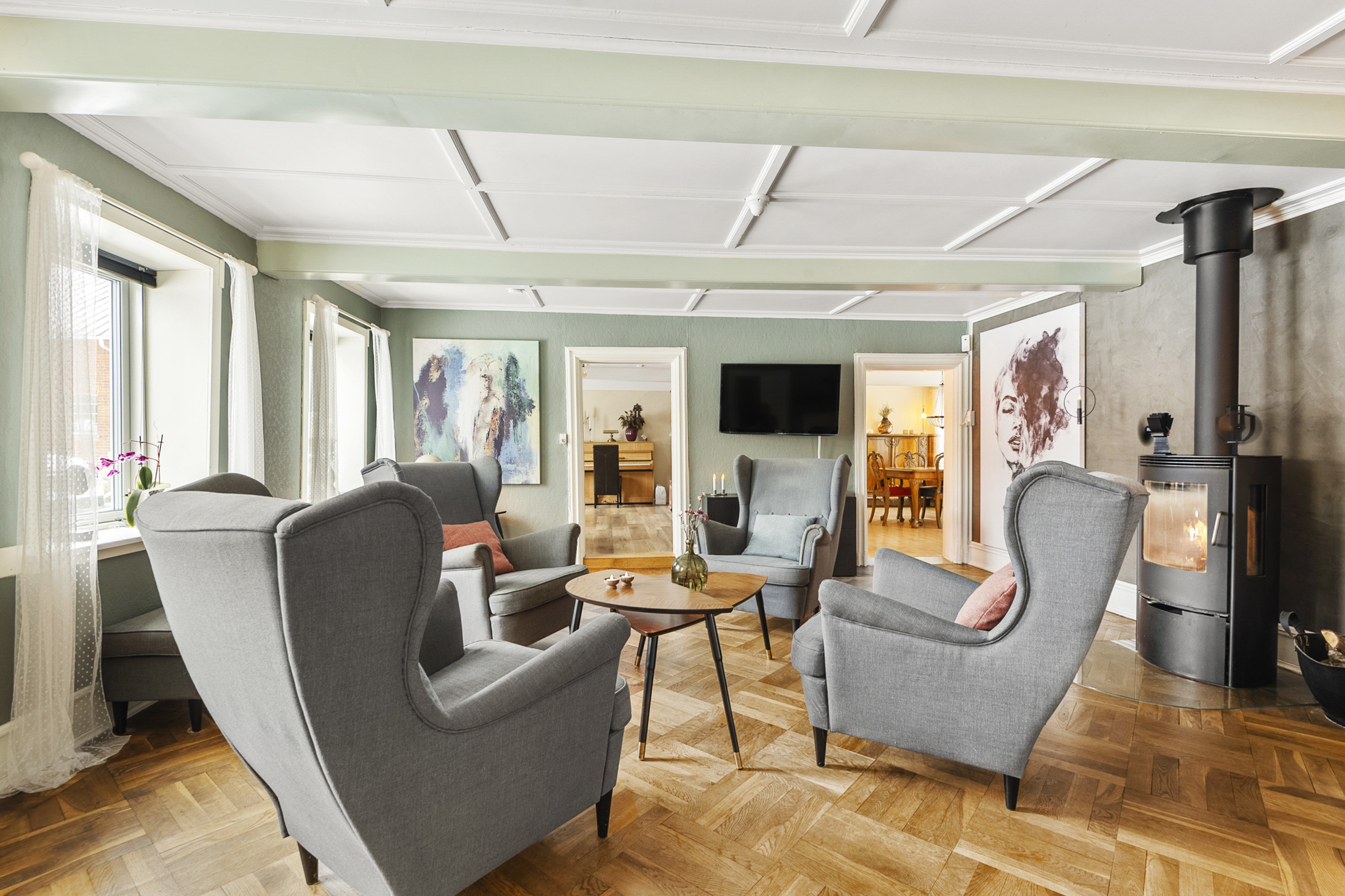 Fremhævet stue billede i fuldskærmstilstand. Billede af Uhrevej 3, 6862 Tistrup