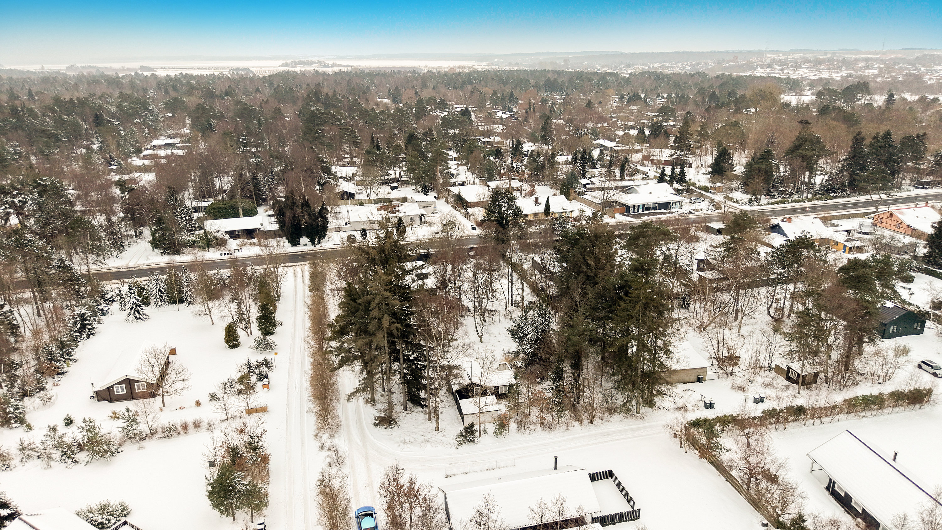 Fremhævet luftfoto billede i fuldskærmstilstand. Billede af Elvervangen 3, 4500 Nykøbing Sj