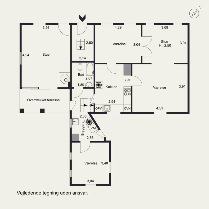 Plantegninger billede af Møllebæk 74, Haldrup, 8700 Horsens