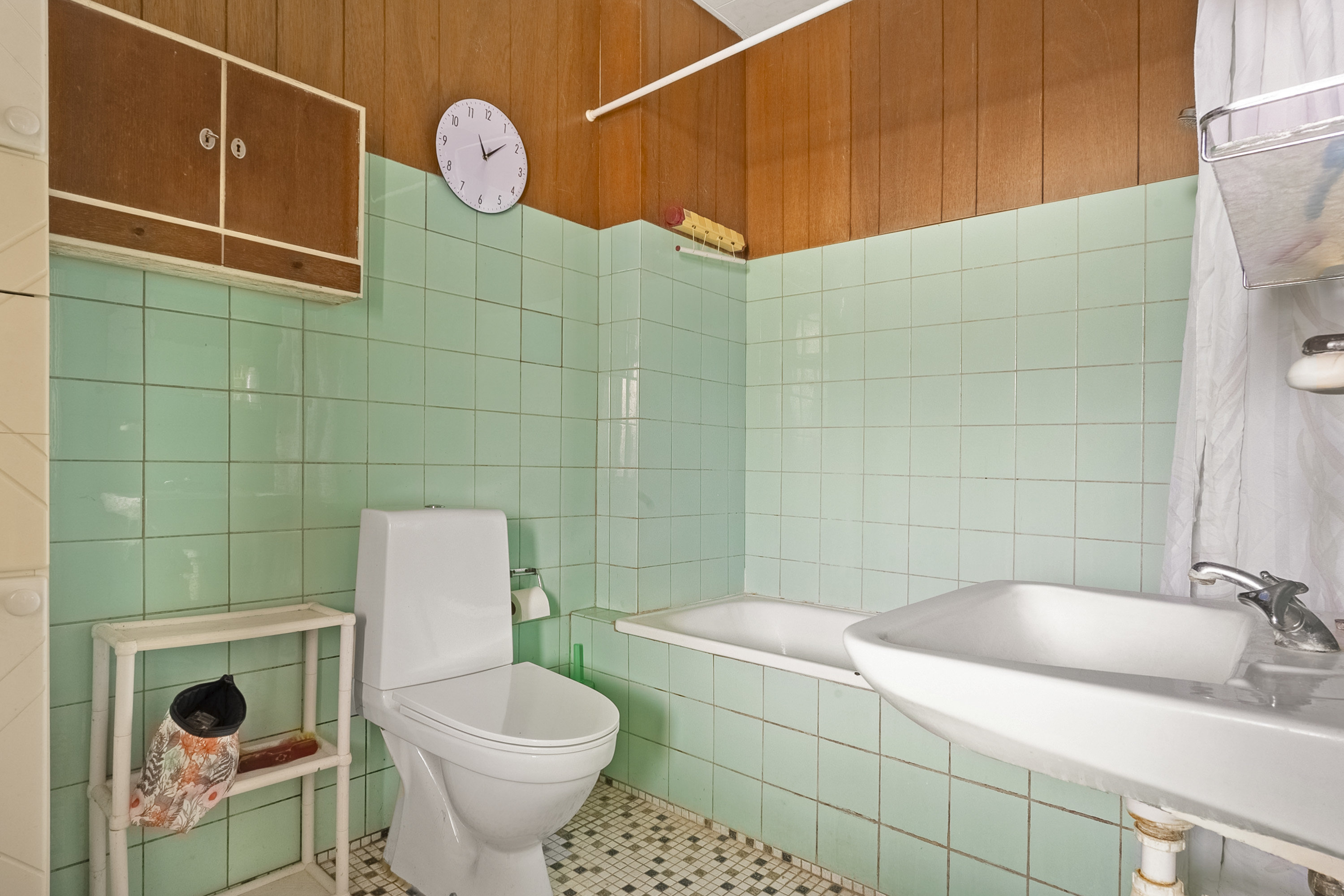 Fremhævet badeværelse billede i fuldskærmstilstand. Billede af Møllebæk 74, Haldrup, 8700 Horsens