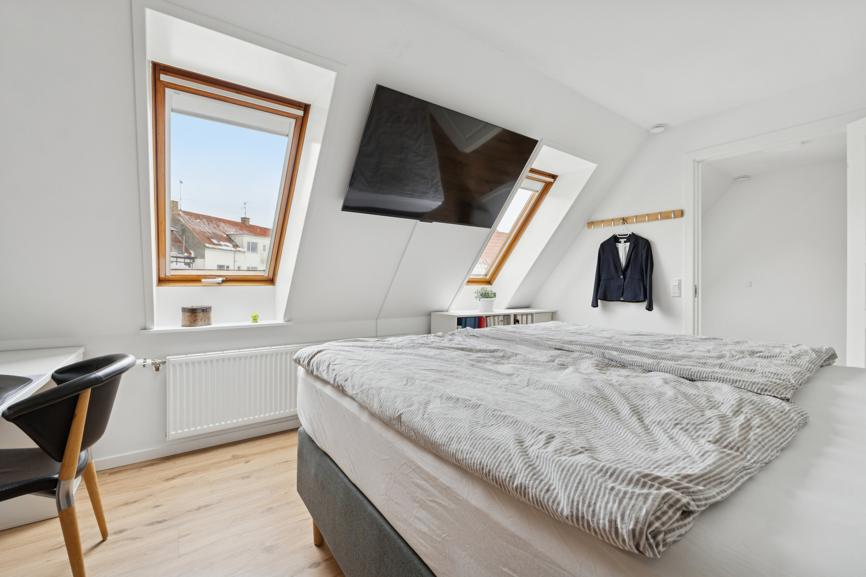 Fremhævet soveværelse billede i fuldskærmstilstand. Billede af Nørreport 8, 5900 Rudkøbing