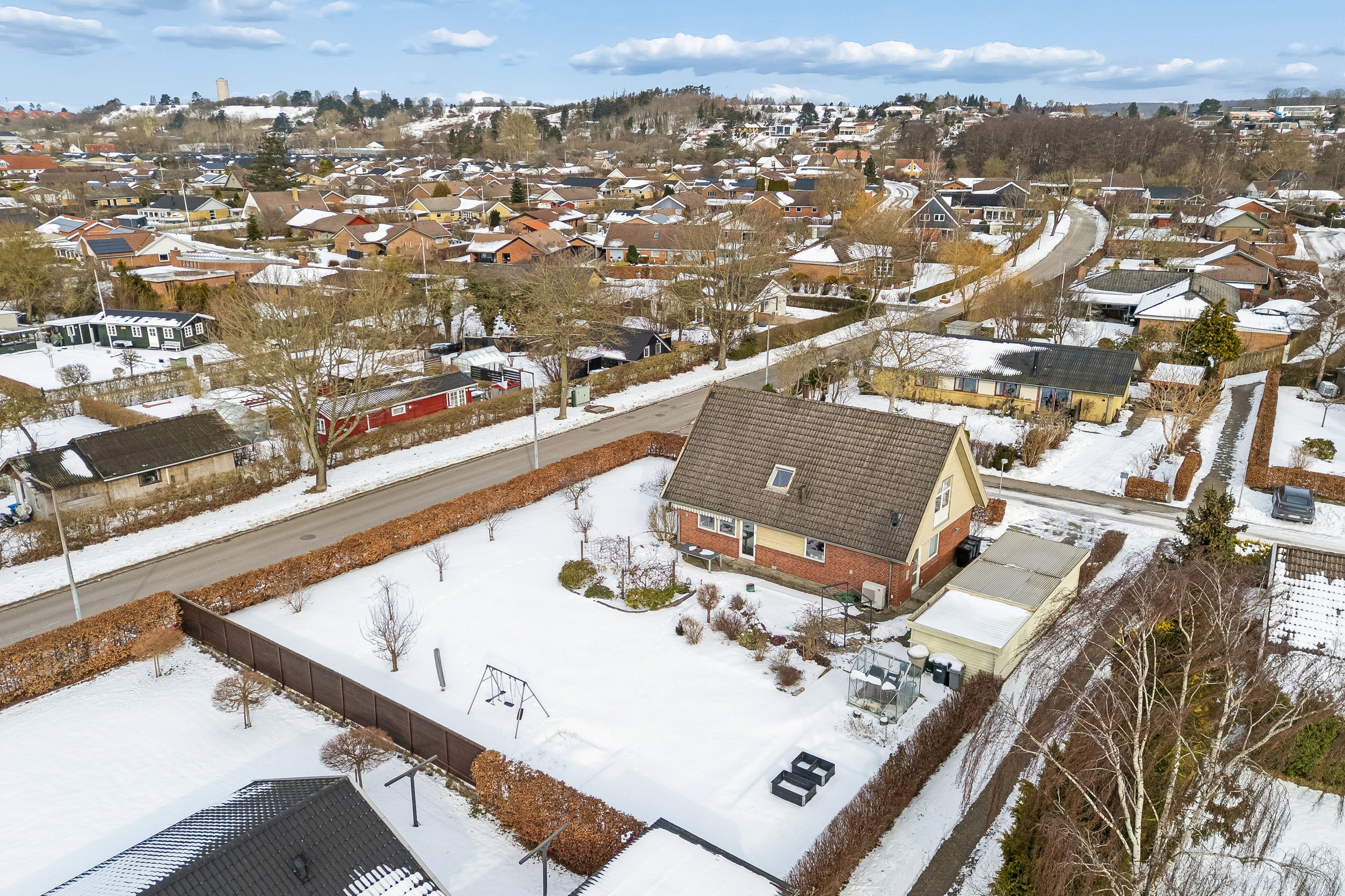 Fremhævet luftfoto billede i fuldskærmstilstand. Billede af Figenvej 75, 4700 Næstved