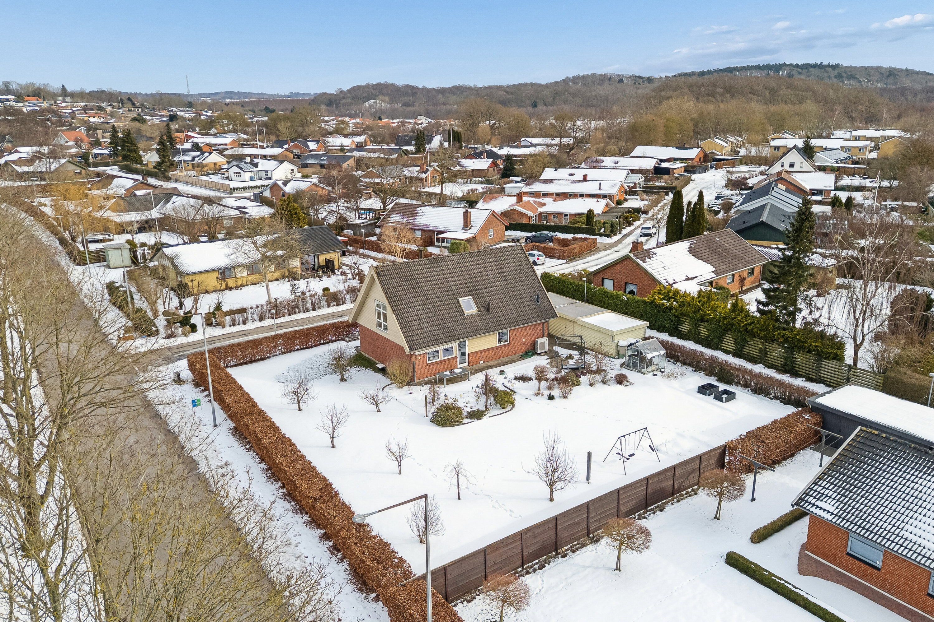 Fremhævet luftfoto billede i fuldskærmstilstand. Billede af Figenvej 75, 4700 Næstved