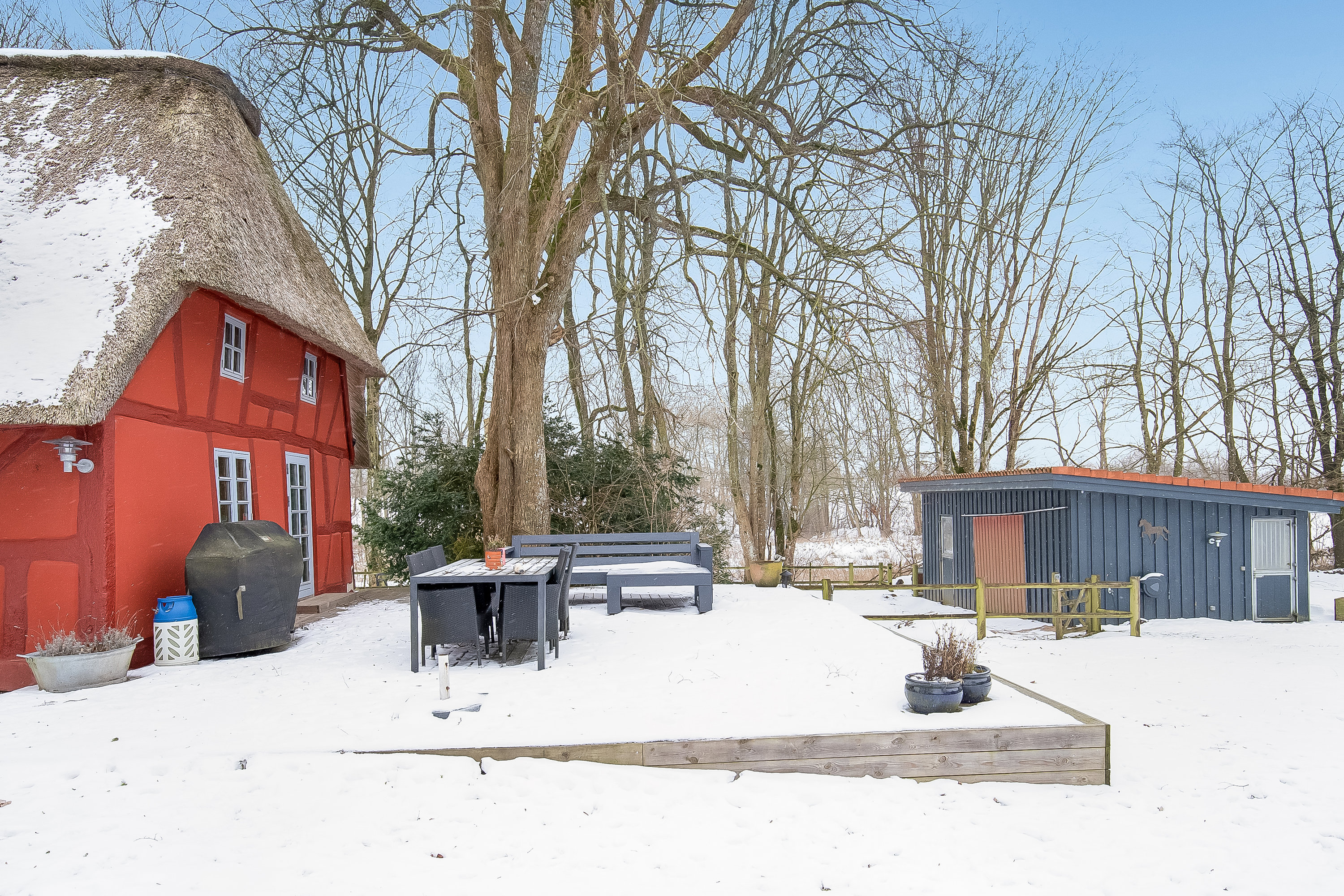 Fremhævet terrasse billede i fuldskærmstilstand. Billede af Brakker Stationsvej 15, Brakker, 6040 Egtved