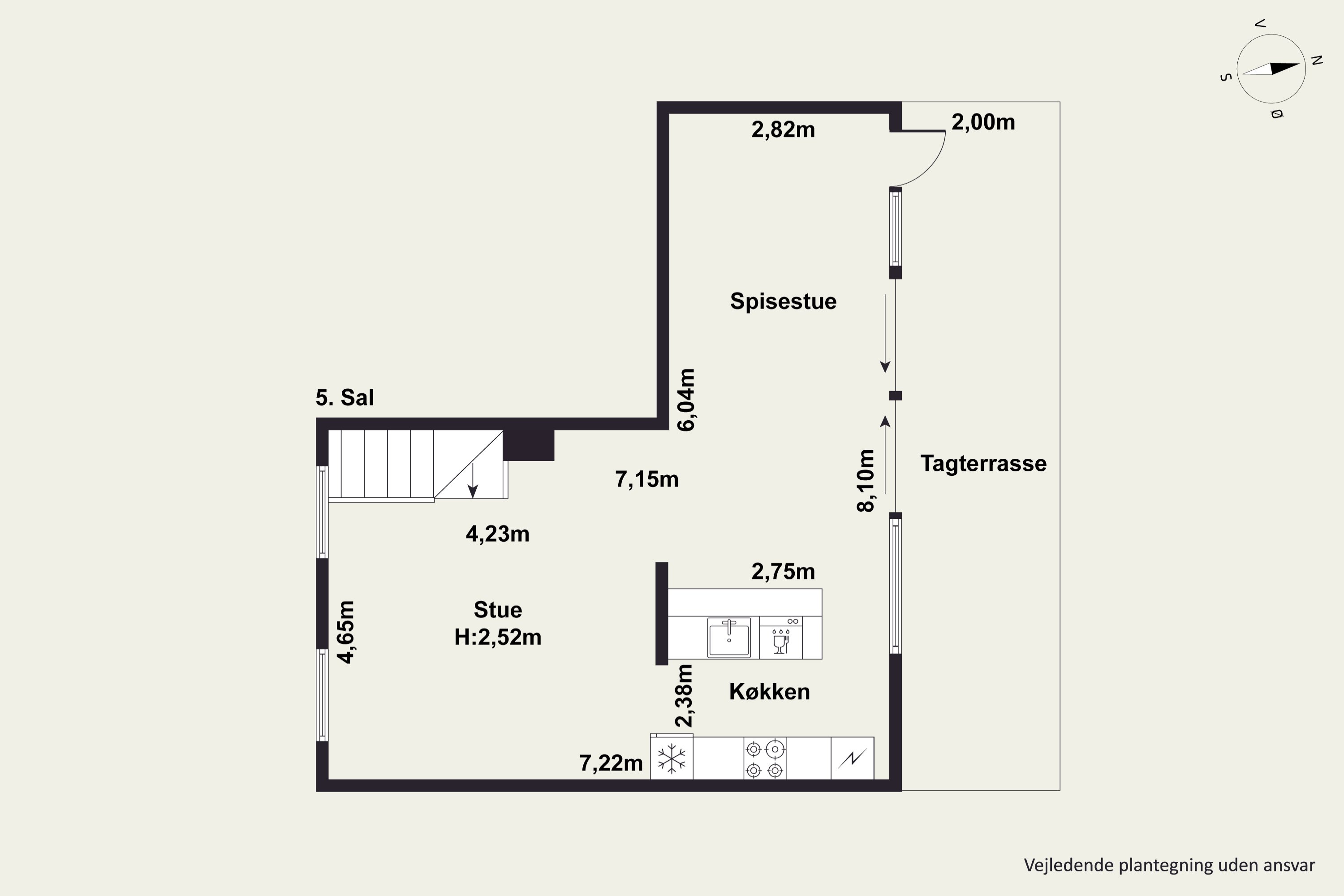 Plantegninger billede af Bianco Lunos Alle 8, 4. th., 1868 Frederiksberg C