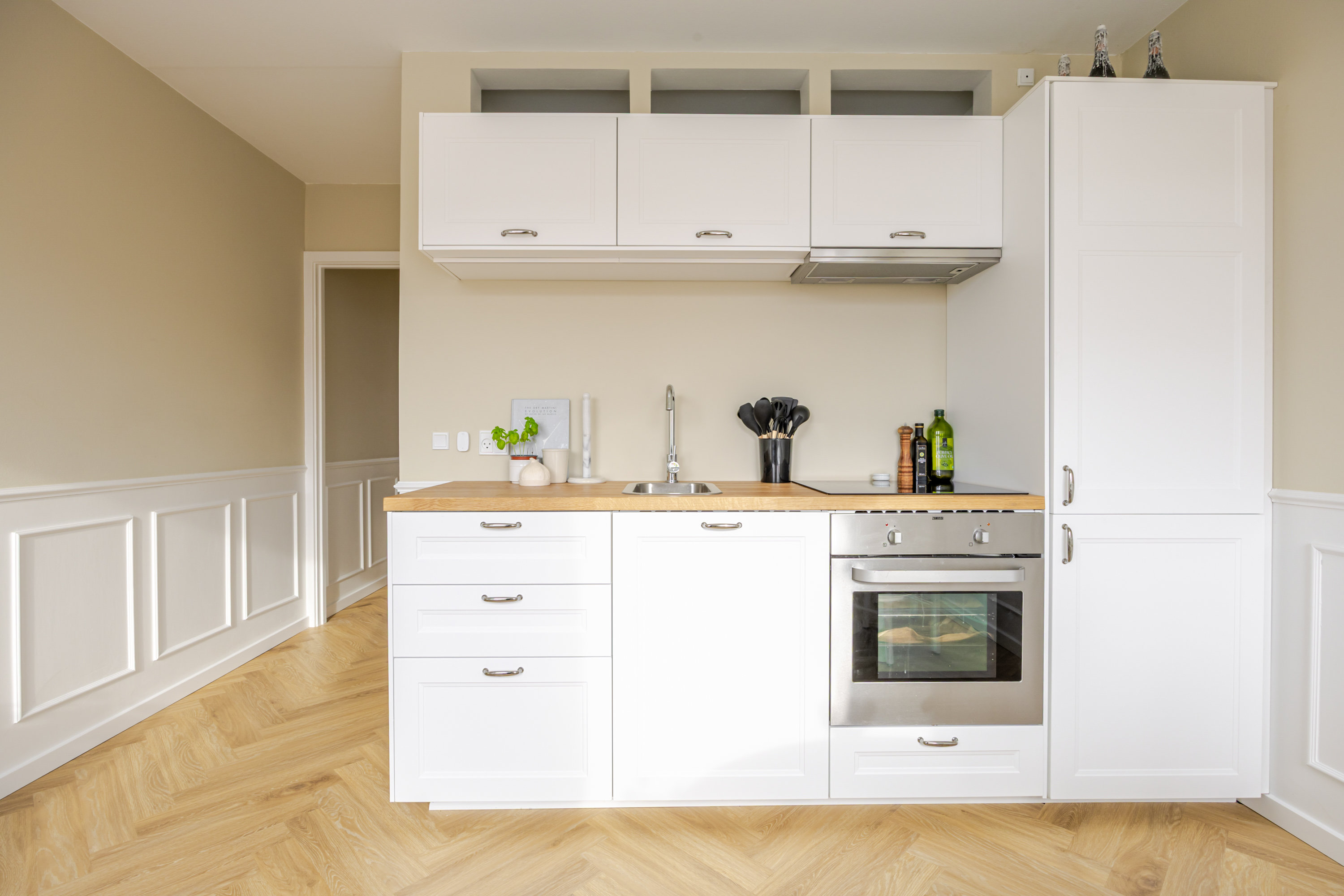 Fremhævet køkken billede i fuldskærmstilstand. Billede af Peter Ipsens Allé 1, 4. 19., 2400 København NV